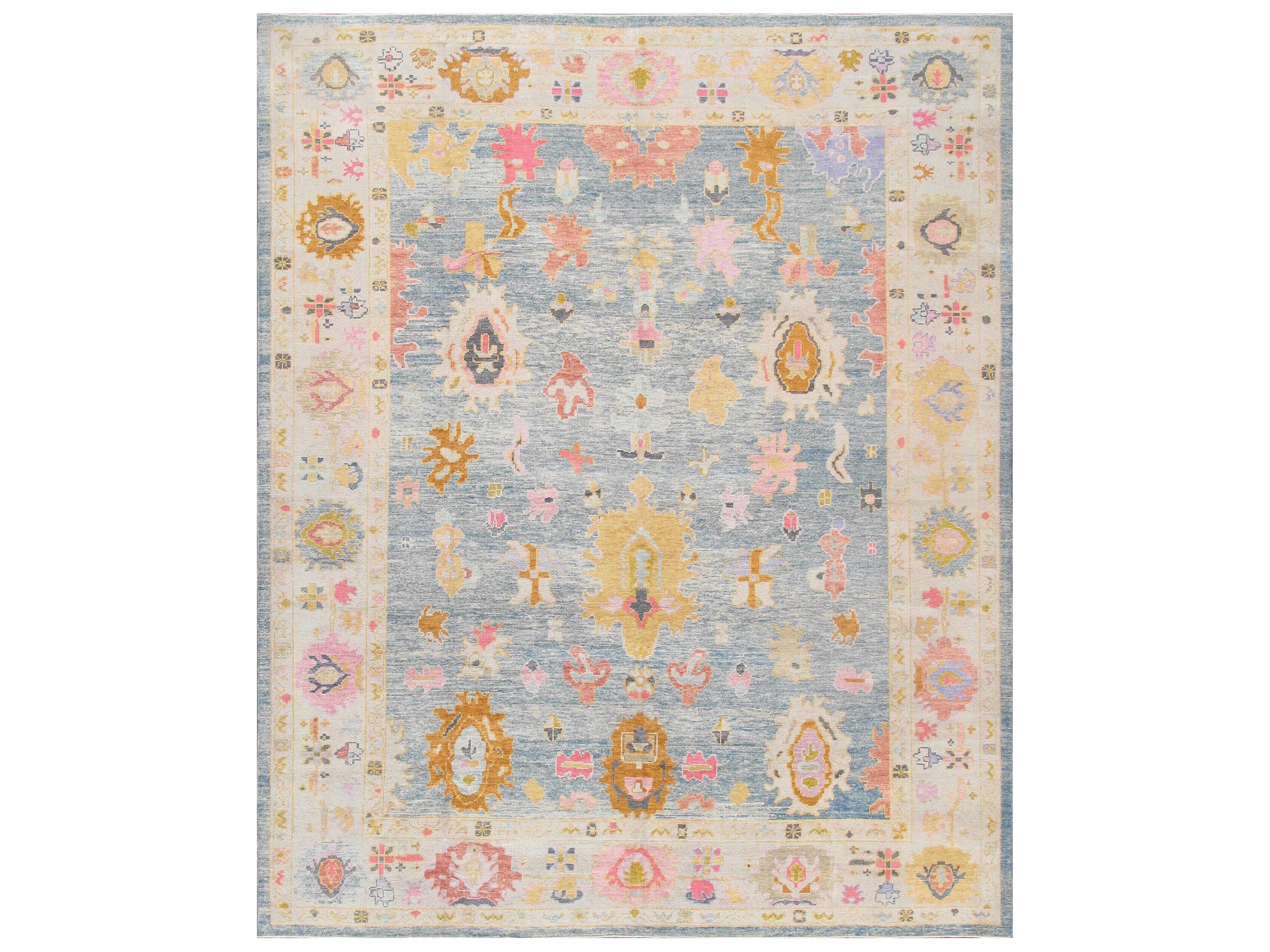 Pasargad Home Oushak Bordered Area Rug