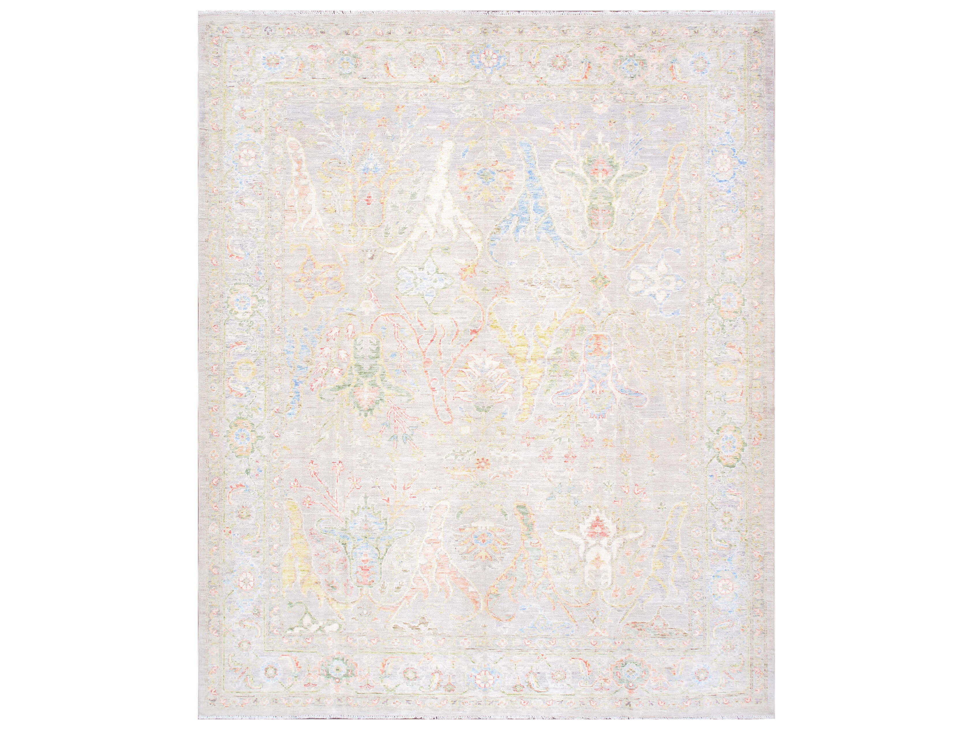 Pasargad Home Oushak Bordered Area Rug