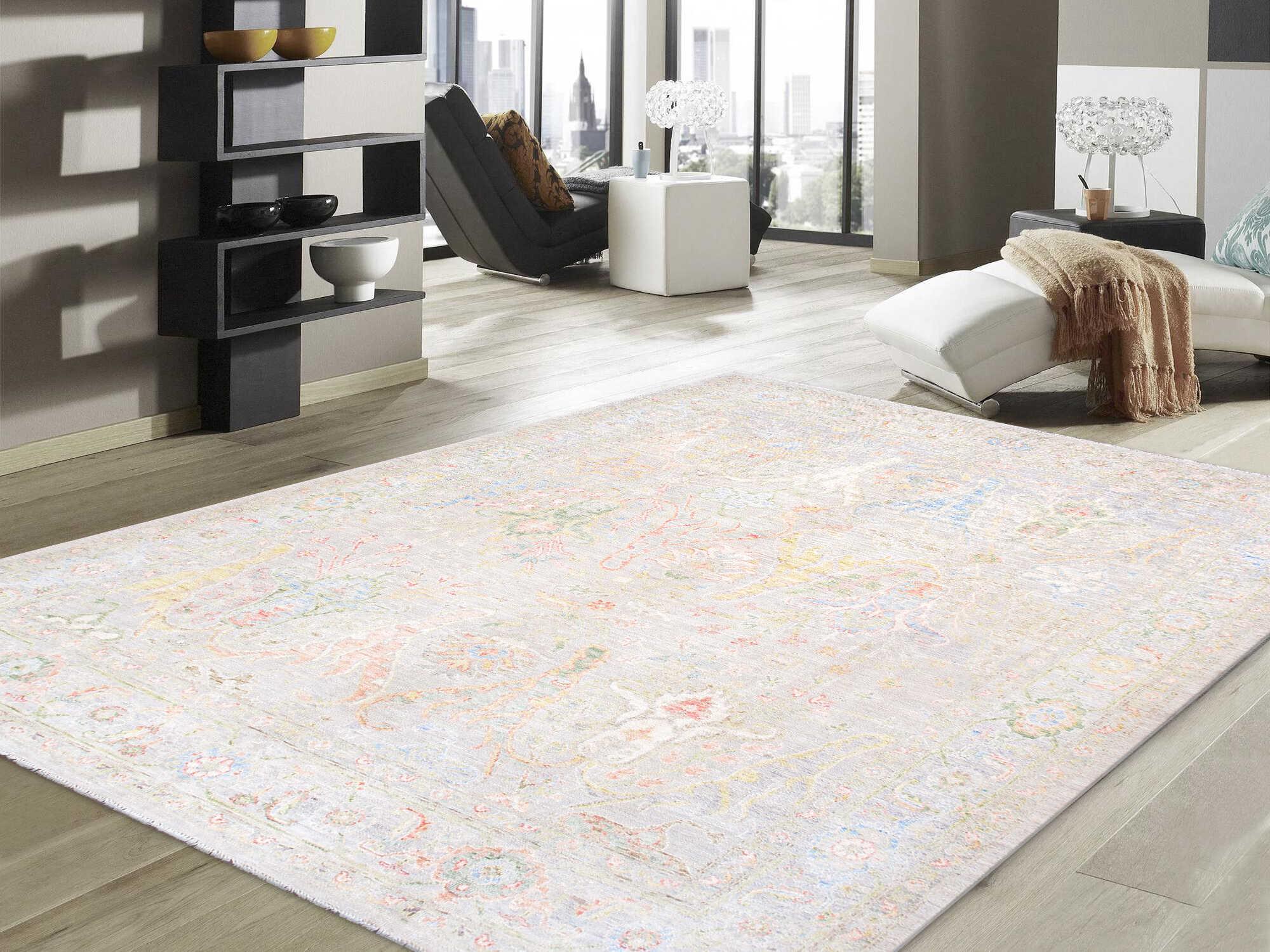 Pasargad Home Oushak Bordered Area Rug