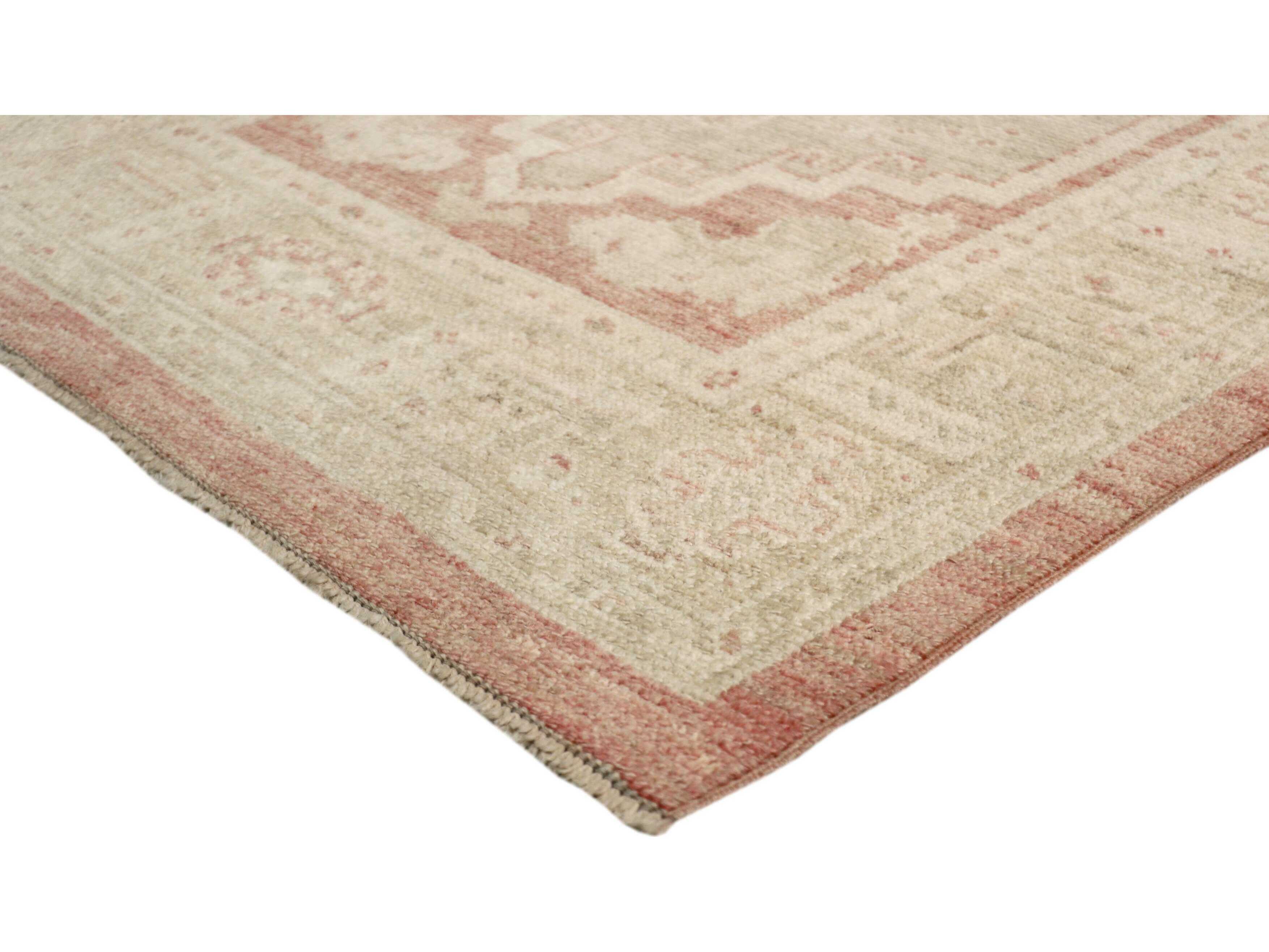 Pasargad Home Oushak Bordered Runner Area Rug