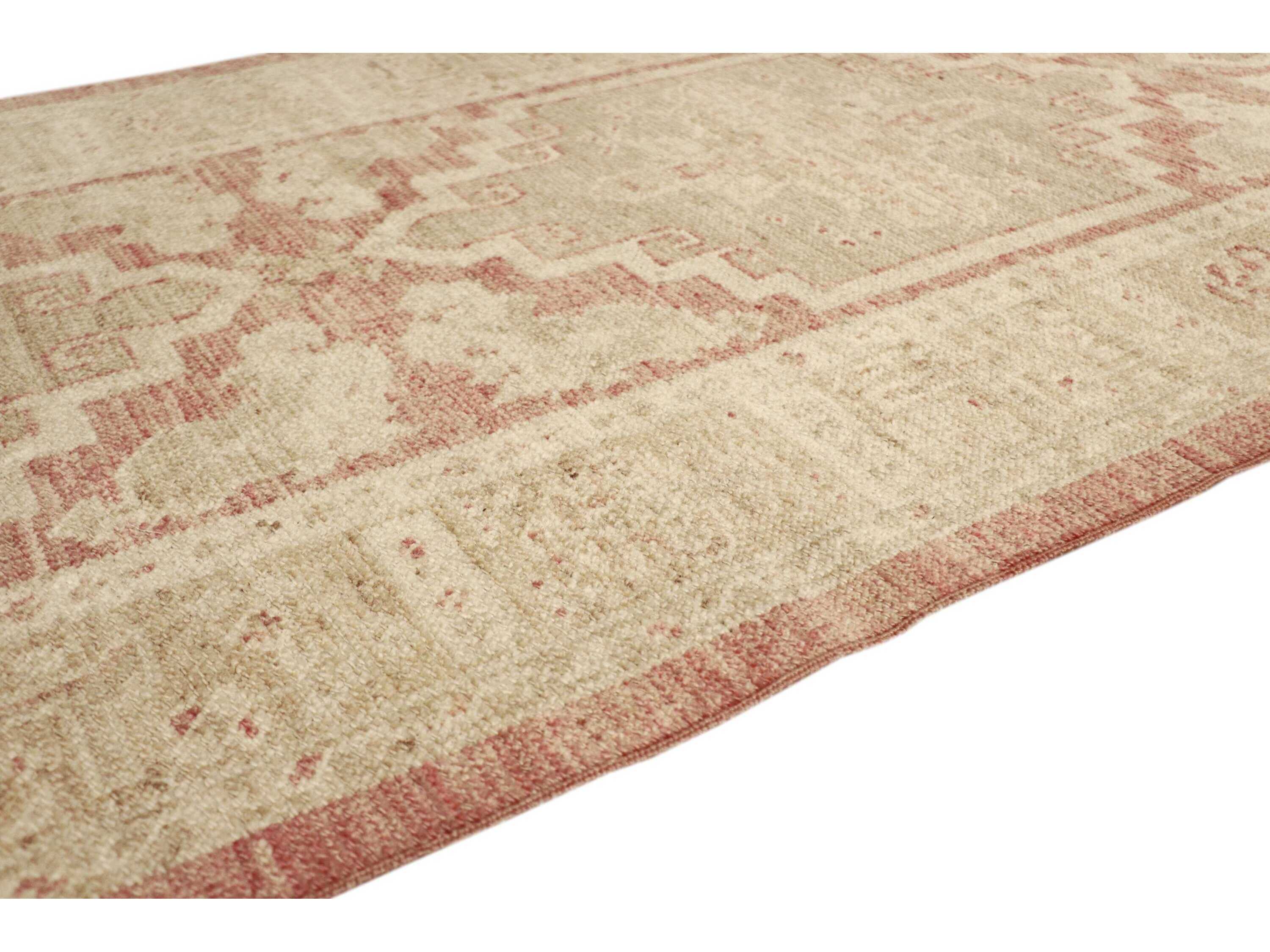Pasargad Home Oushak Bordered Runner Area Rug
