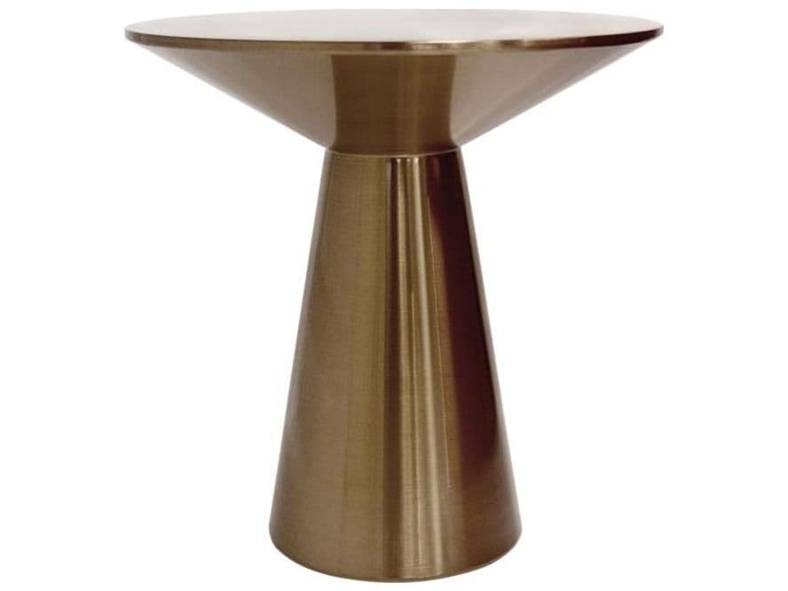 Pasargad Home Lorenzo Round Steel Rose Gold End Table