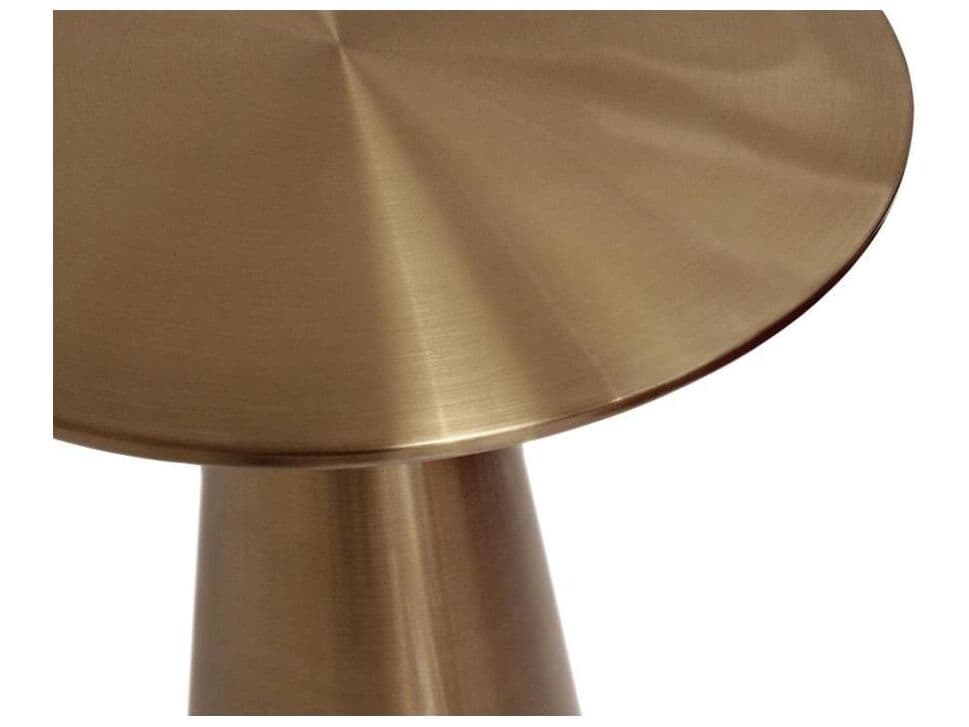 Pasargad Home Lorenzo Round Steel Rose Gold End Table