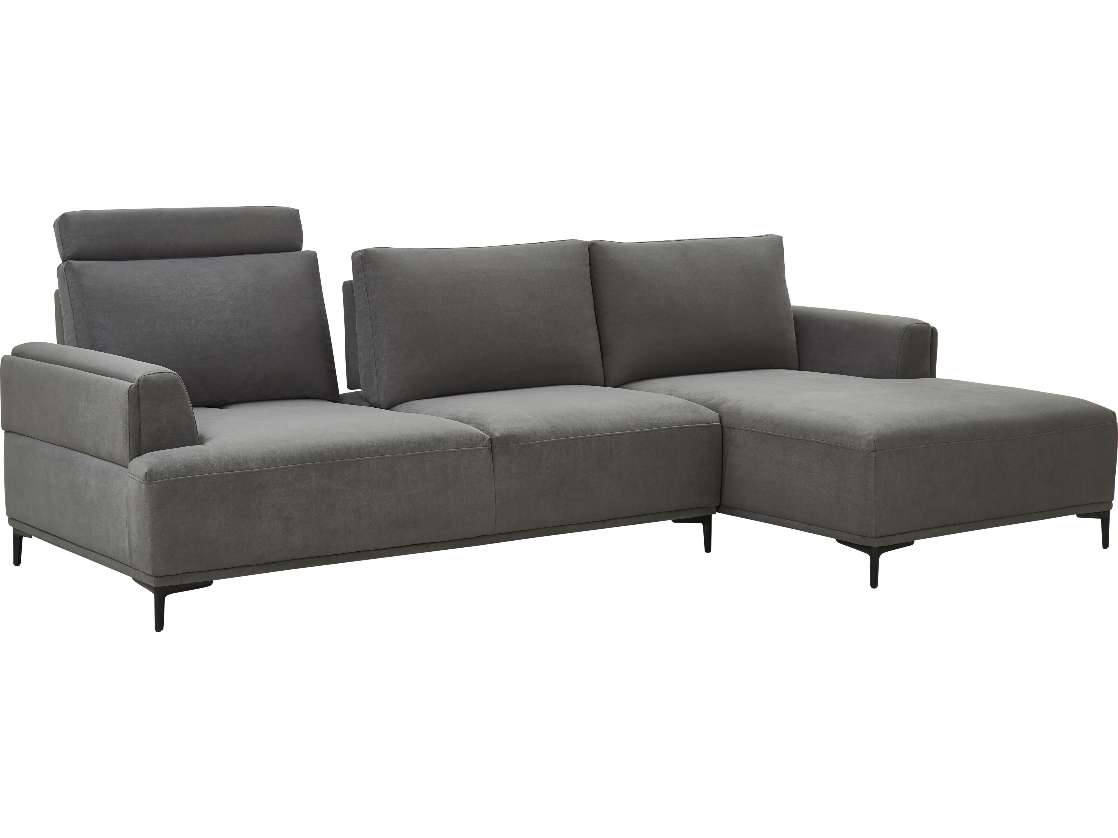 Pasargad Home Contempo Lucca Gray Upholstered Sectional Sofa