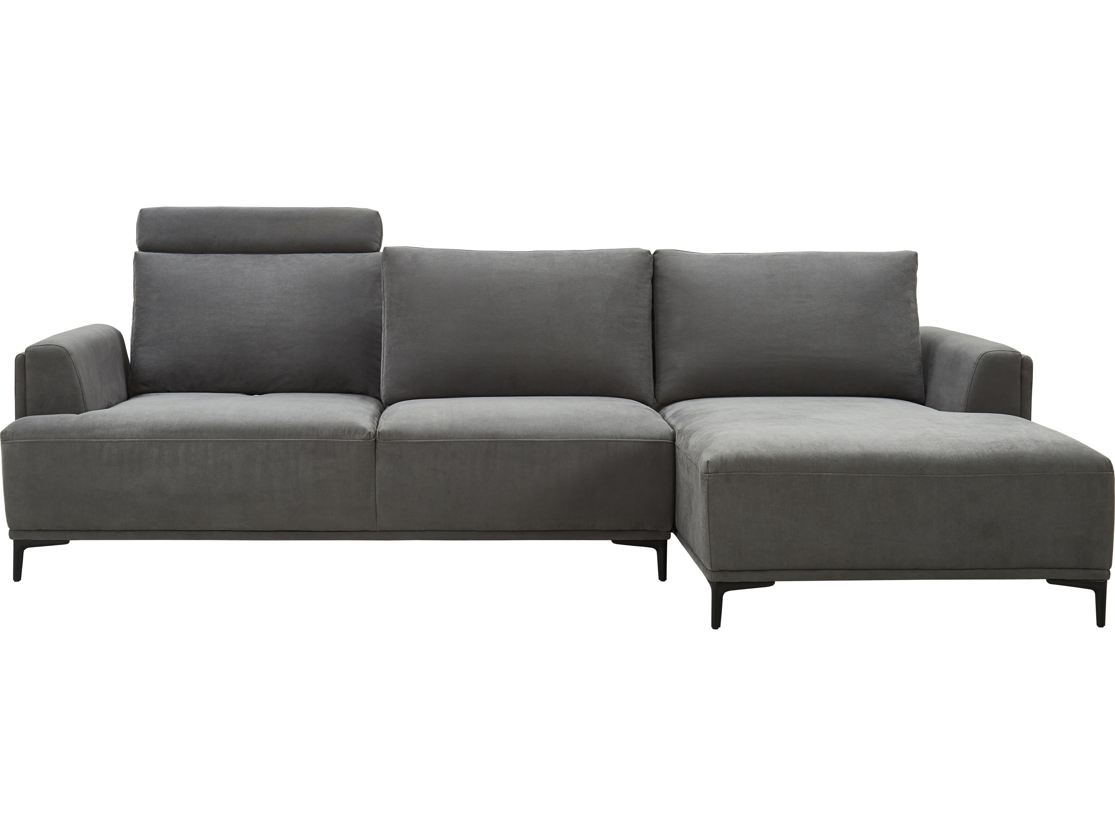 Pasargad Home Contempo Lucca Gray Upholstered Sectional Sofa