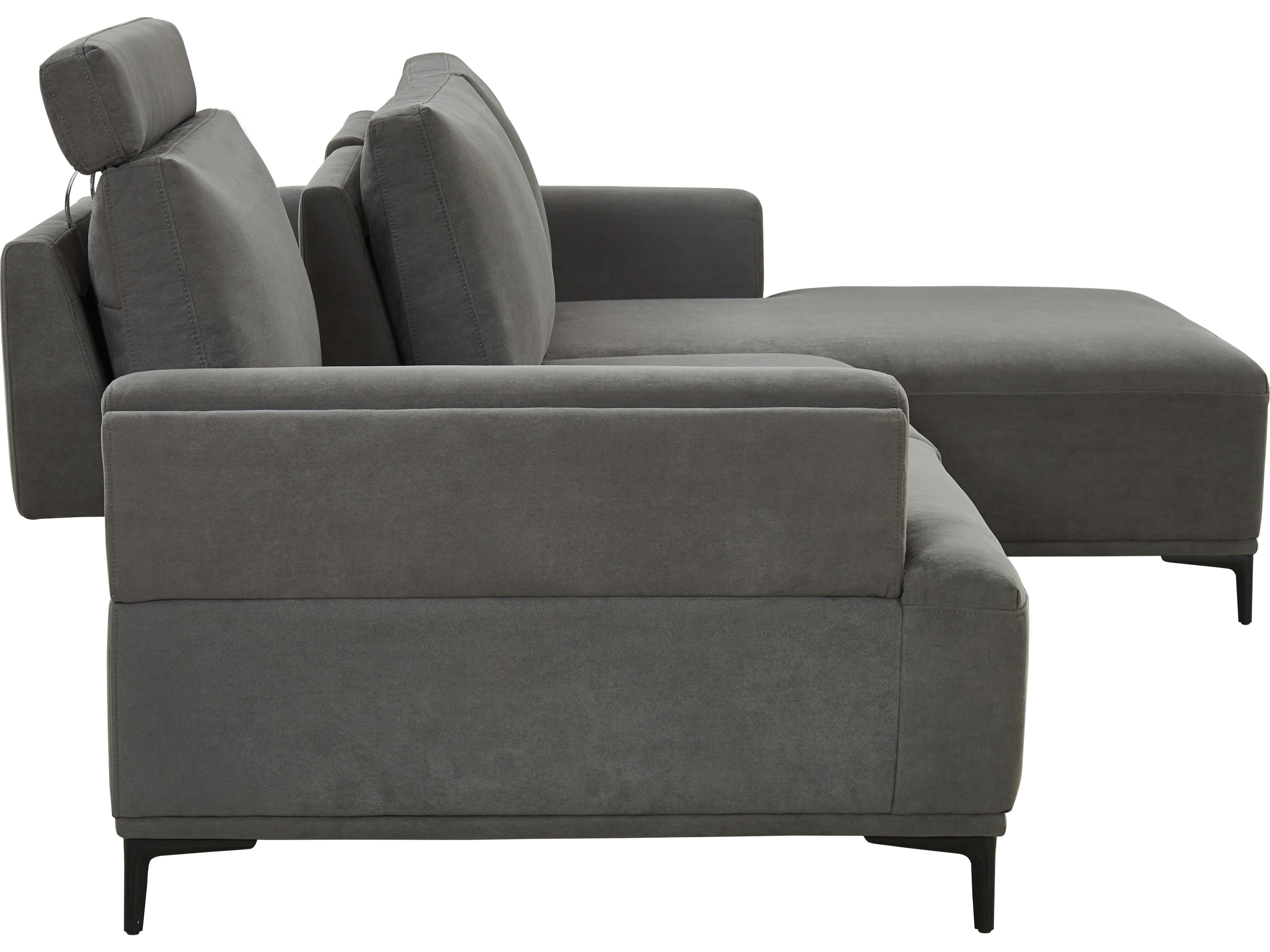 Pasargad Home Contempo Lucca Gray Upholstered Sectional Sofa