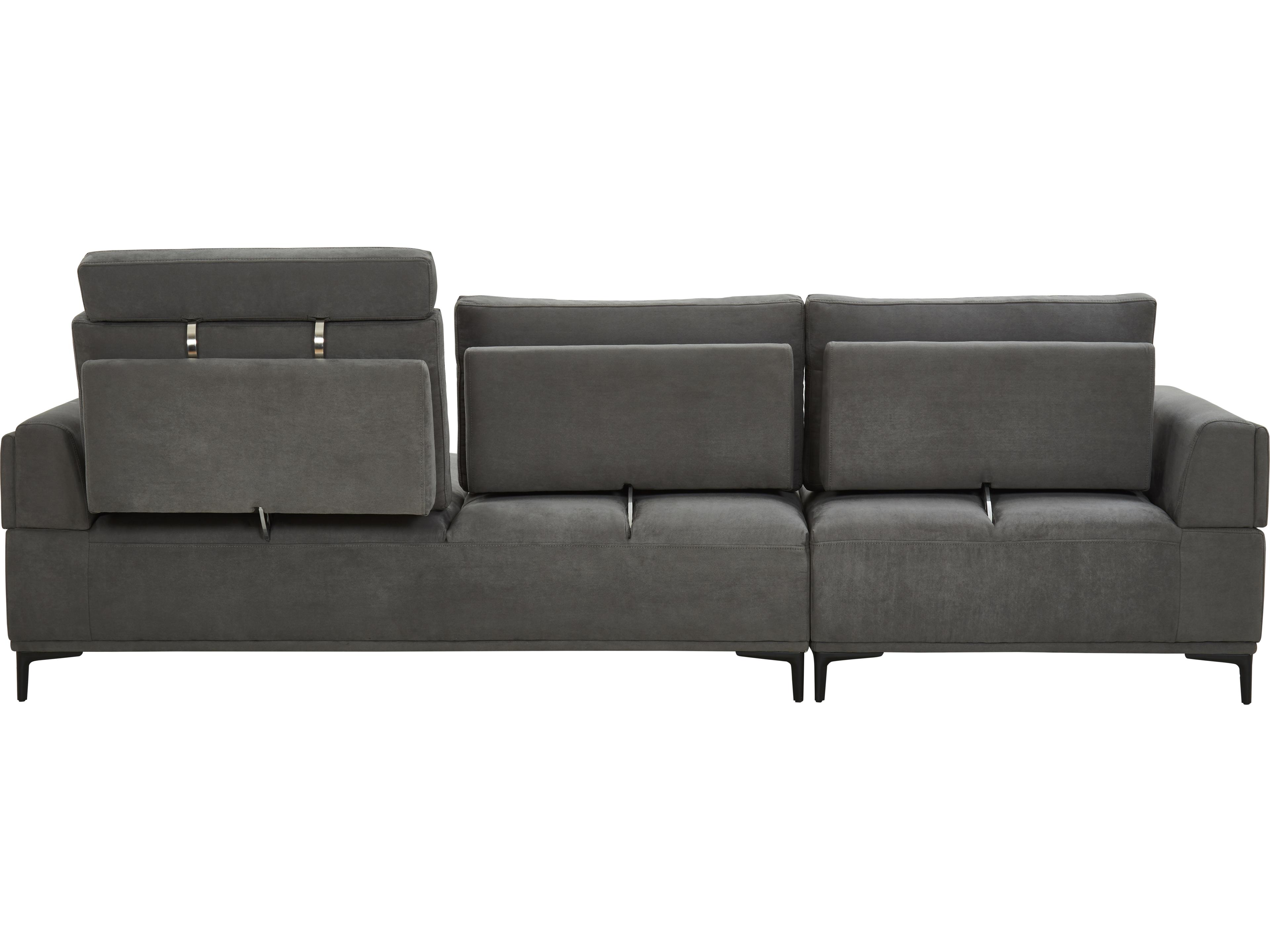 Pasargad Home Contempo Lucca Gray Upholstered Sectional Sofa