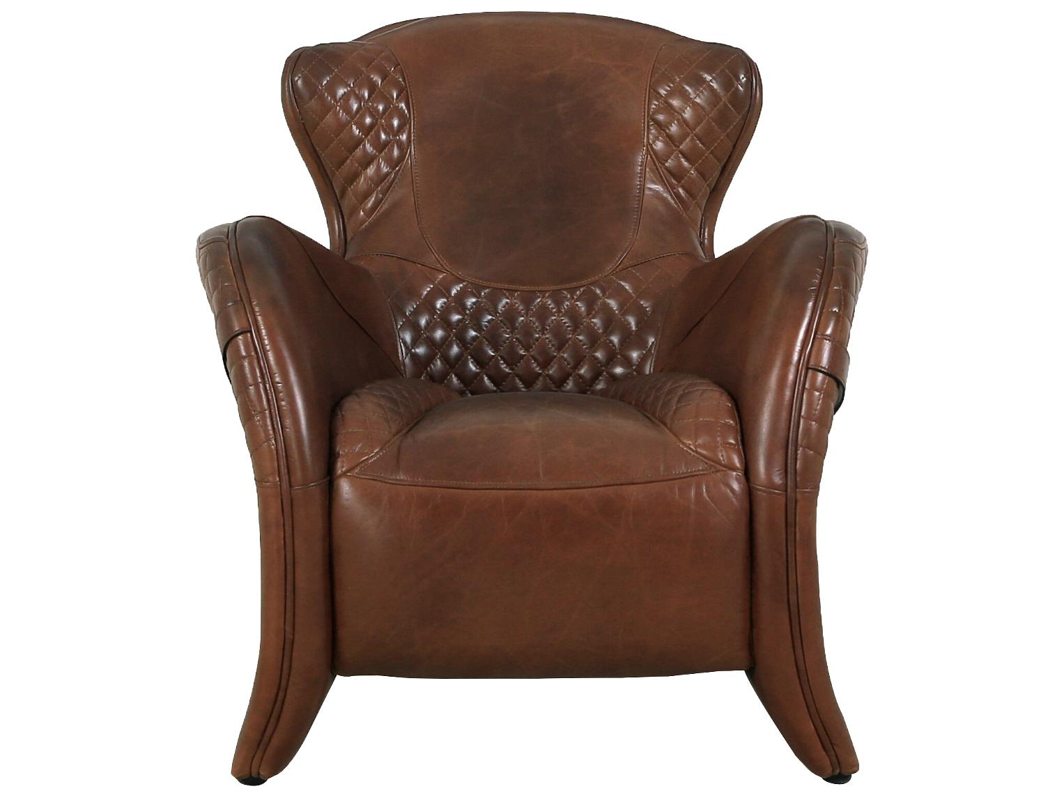 Pasargad Home Vicenza Aspen Brown Leather Accent Chair