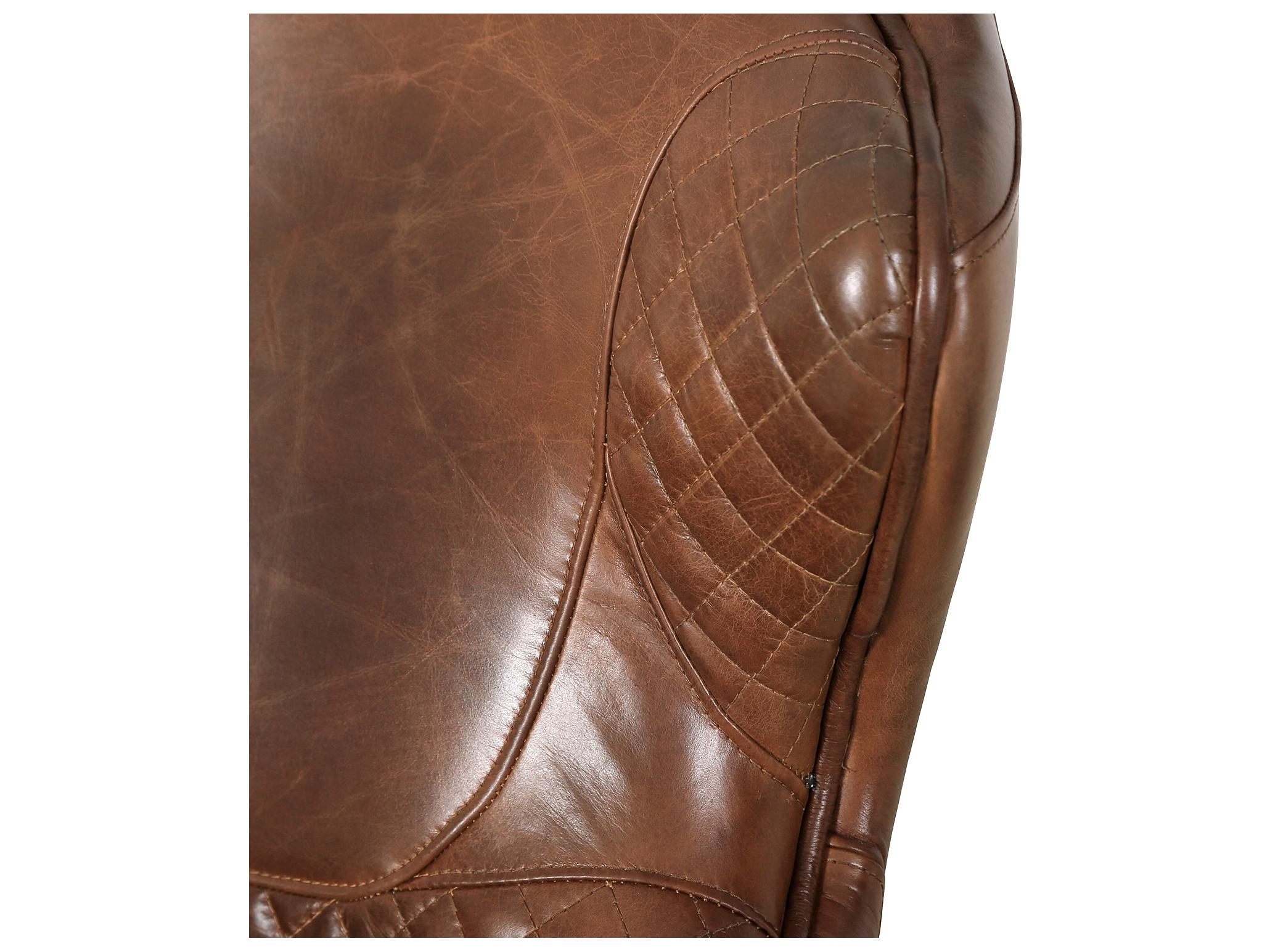 Pasargad Home Vicenza Aspen Brown Leather Accent Chair