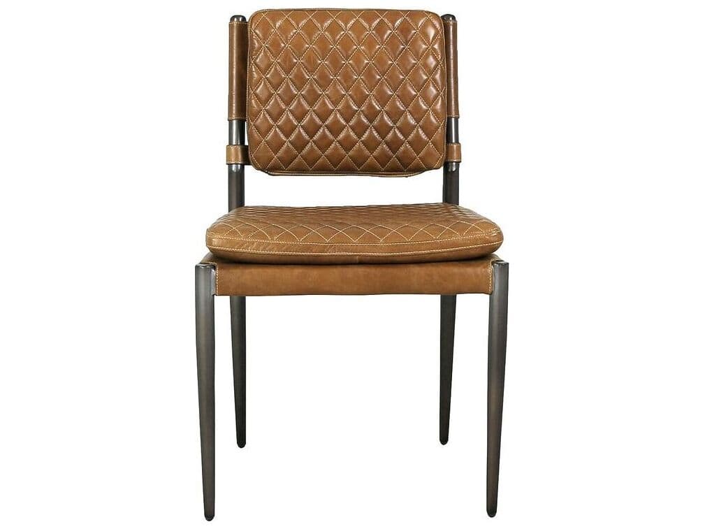Pasargad Home Vicenza Capri Brown Leather Armless Dining Chair