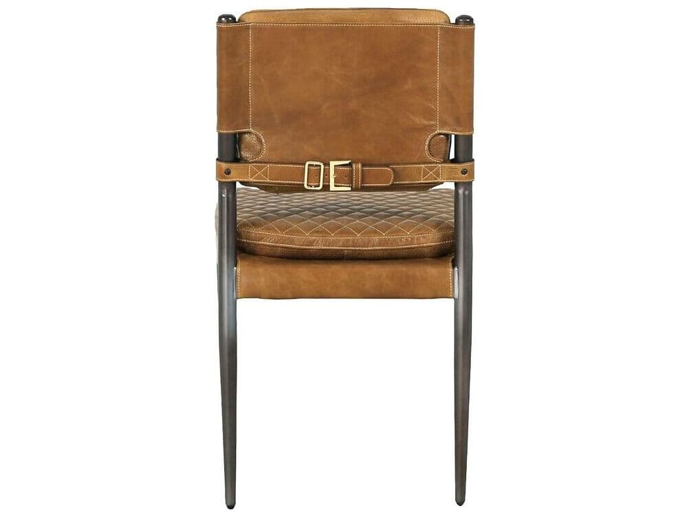Pasargad Home Vicenza Capri Brown Leather Armless Dining Chair