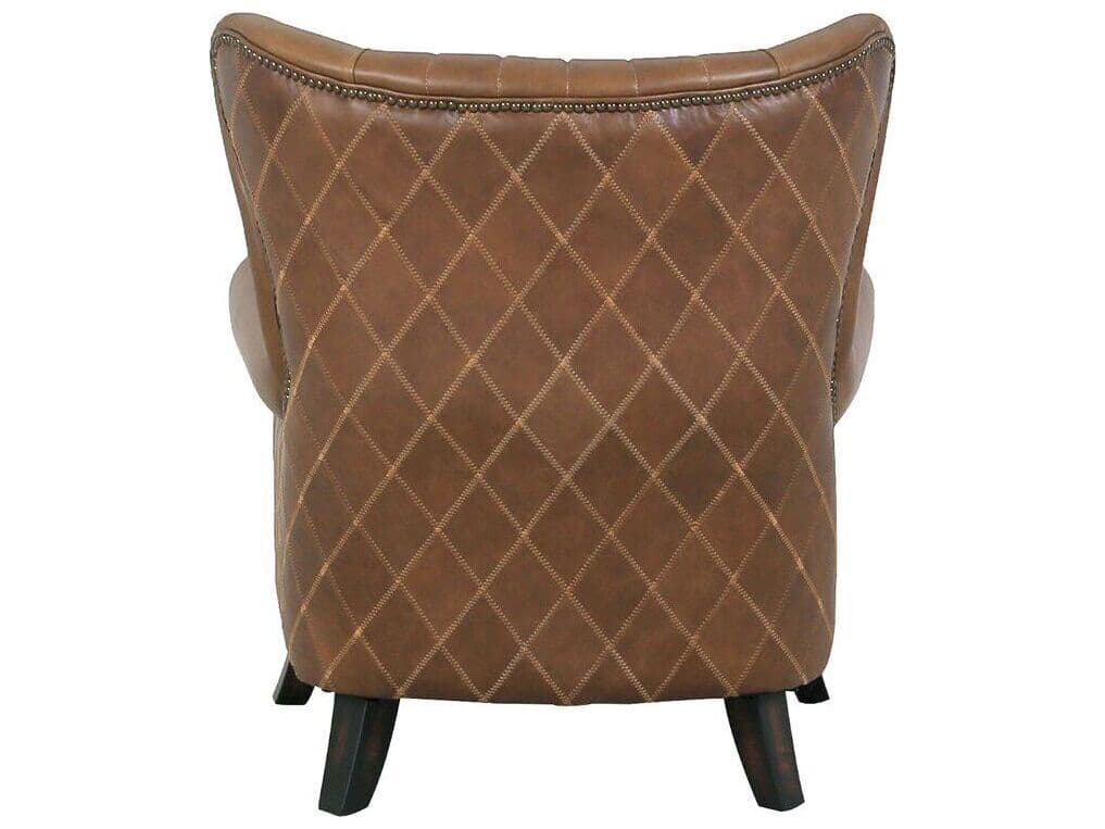 Pasargad Home Vicenza Harrison Brown Leather Accent Chair