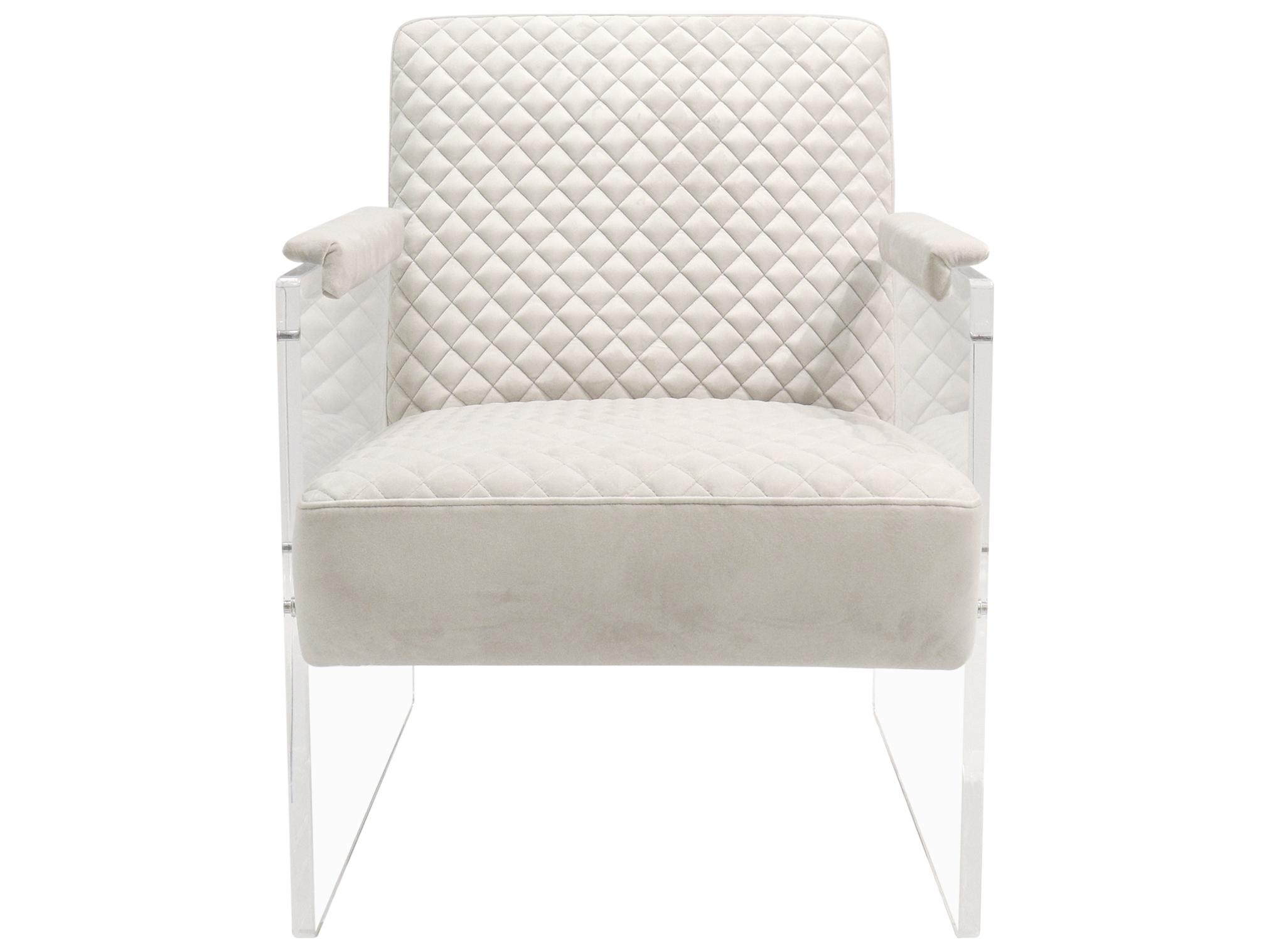 Pasargad Home Tribecca White Velvet Accent Chair
