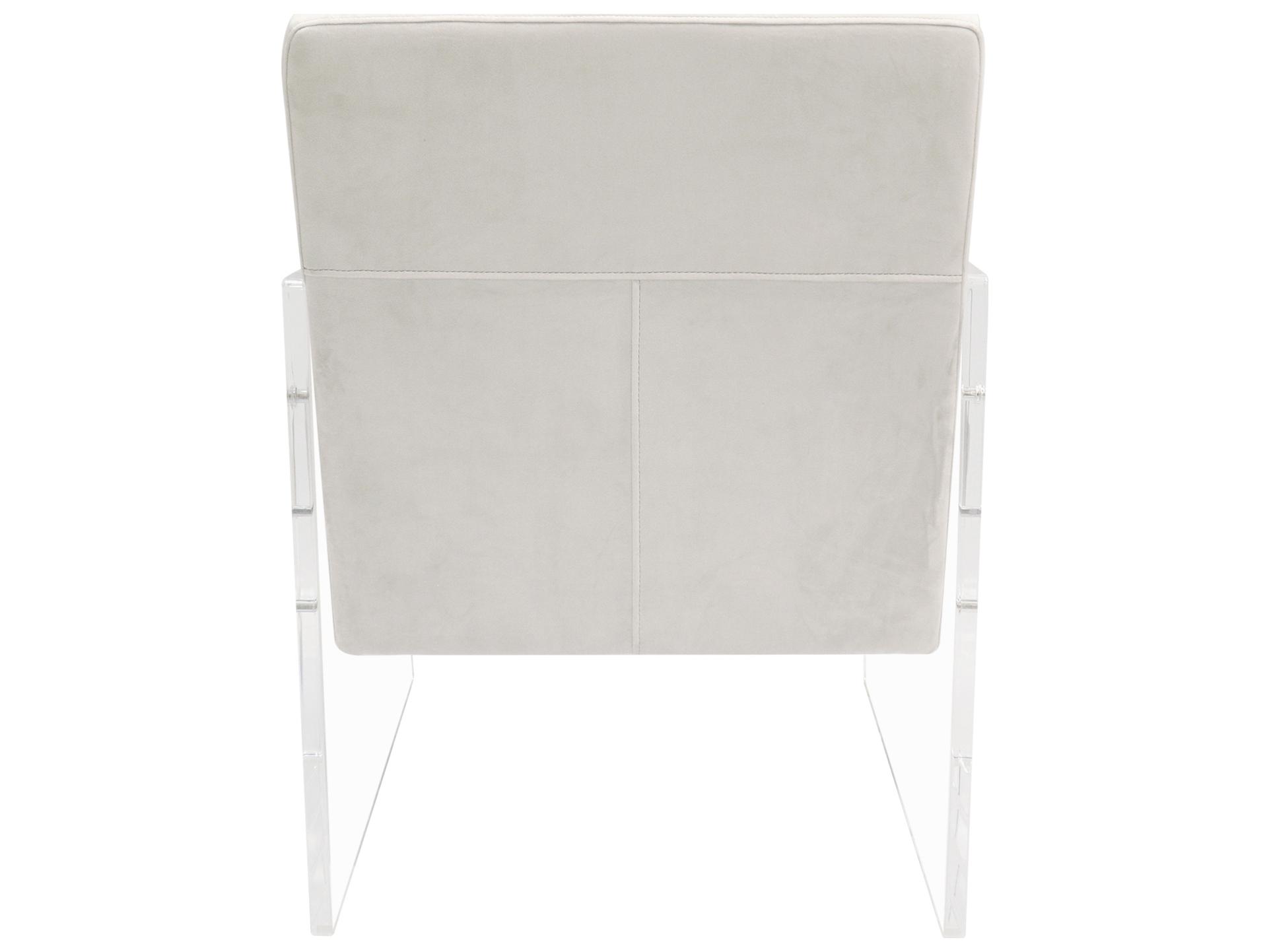 Pasargad Home Tribecca White Velvet Accent Chair