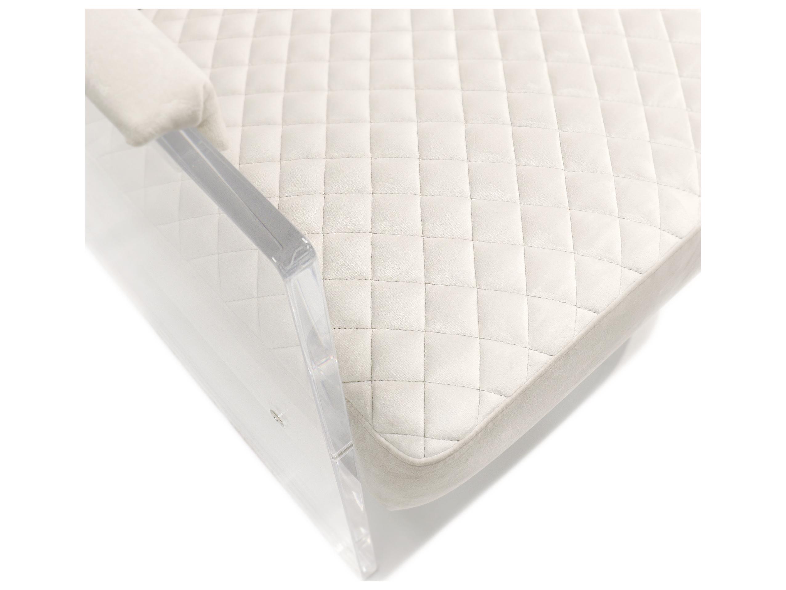 Pasargad Home Tribecca White Velvet Accent Chair