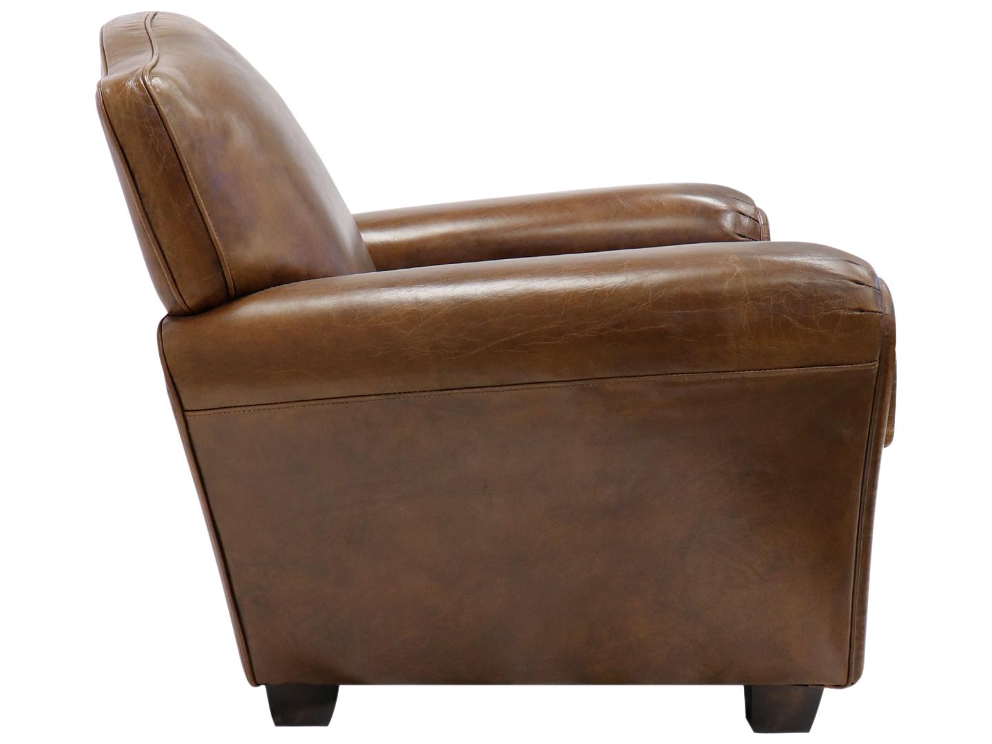 Pasargad Home Vicenza Palermo Brown Leather Accent Chair