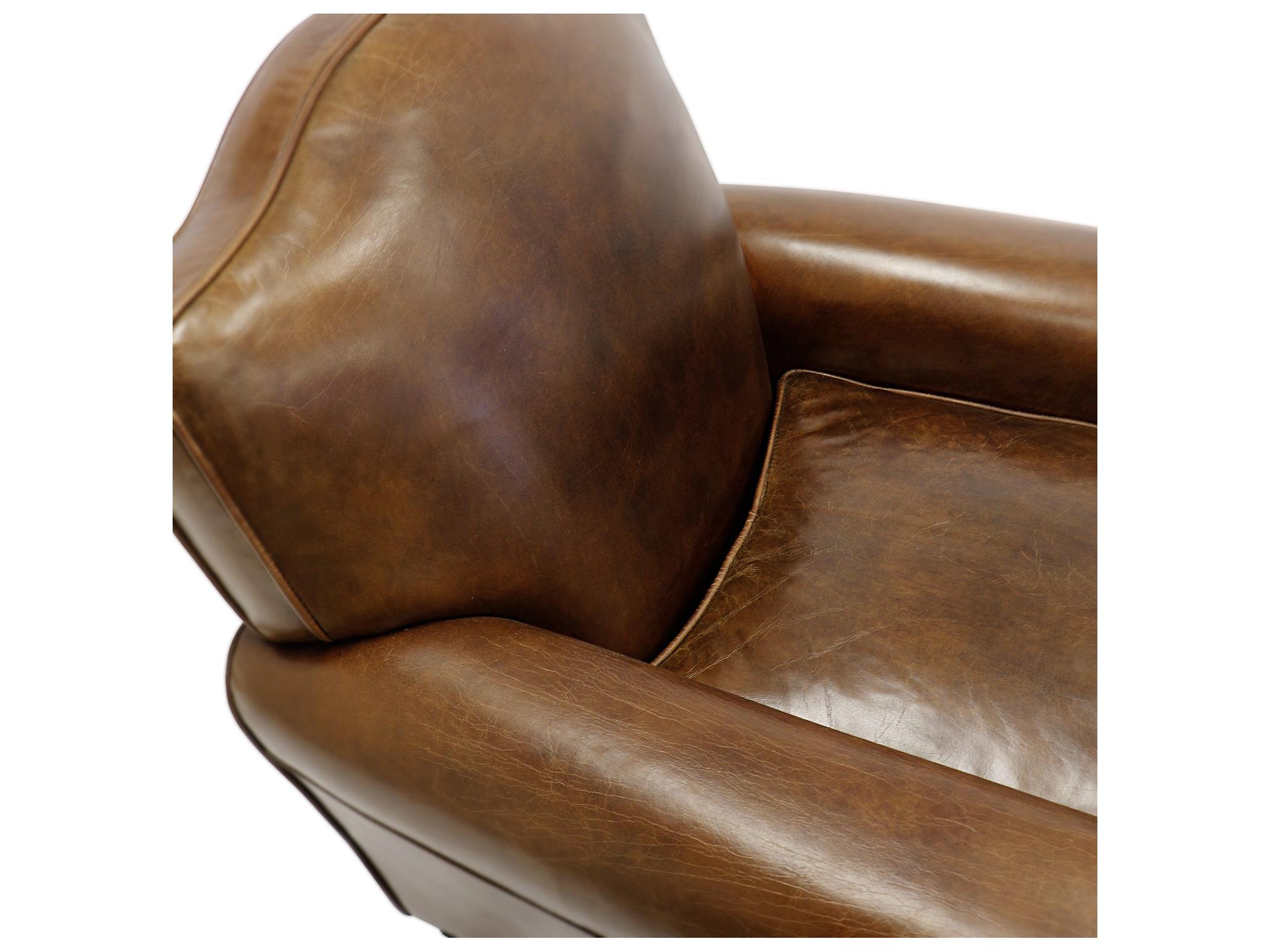 Pasargad Home Vicenza Palermo Brown Leather Accent Chair