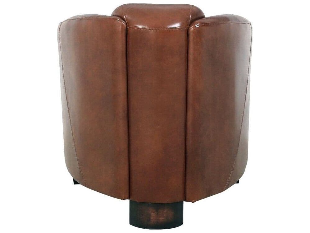 Pasargad Home Vicenza Madison Brown Leather Accent Chair