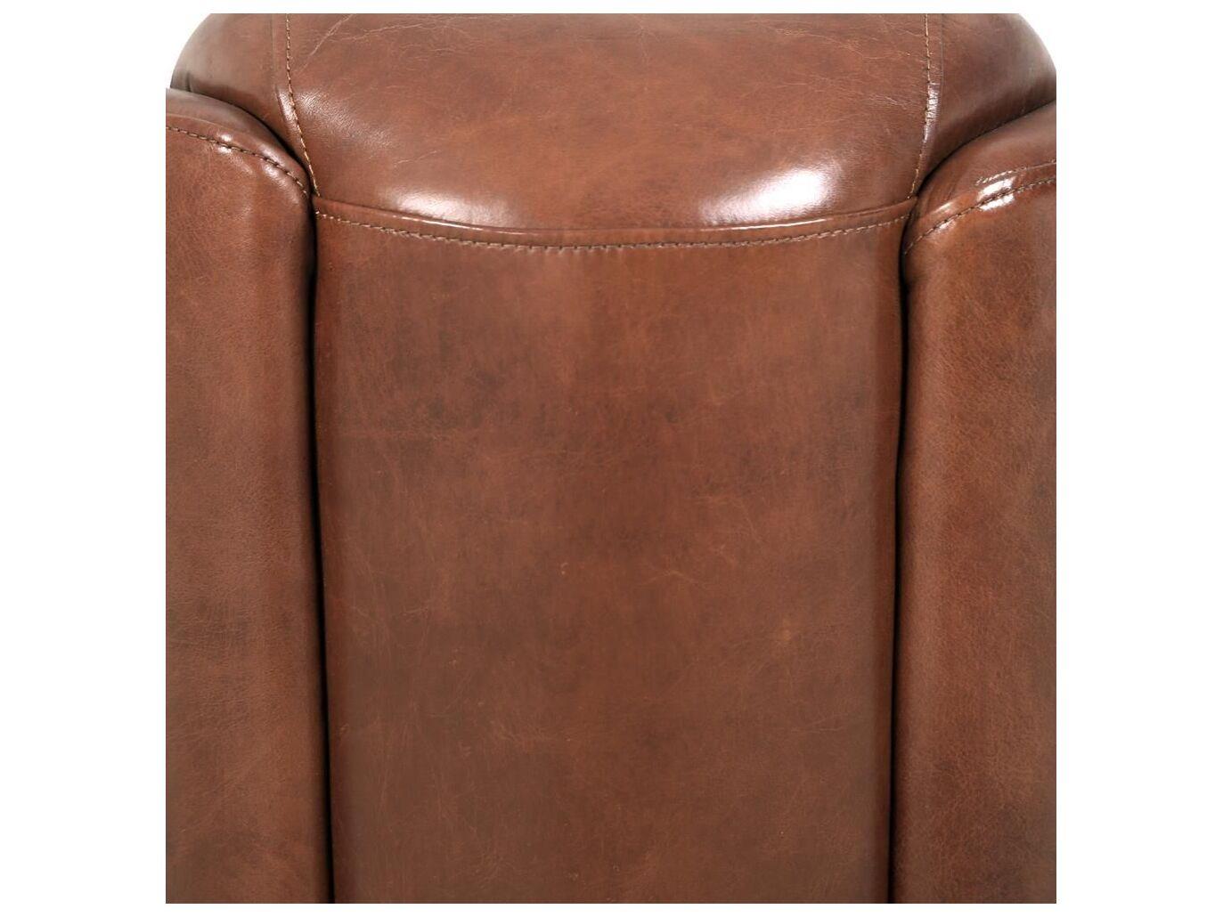 Pasargad Home Vicenza Madison Brown Leather Accent Chair