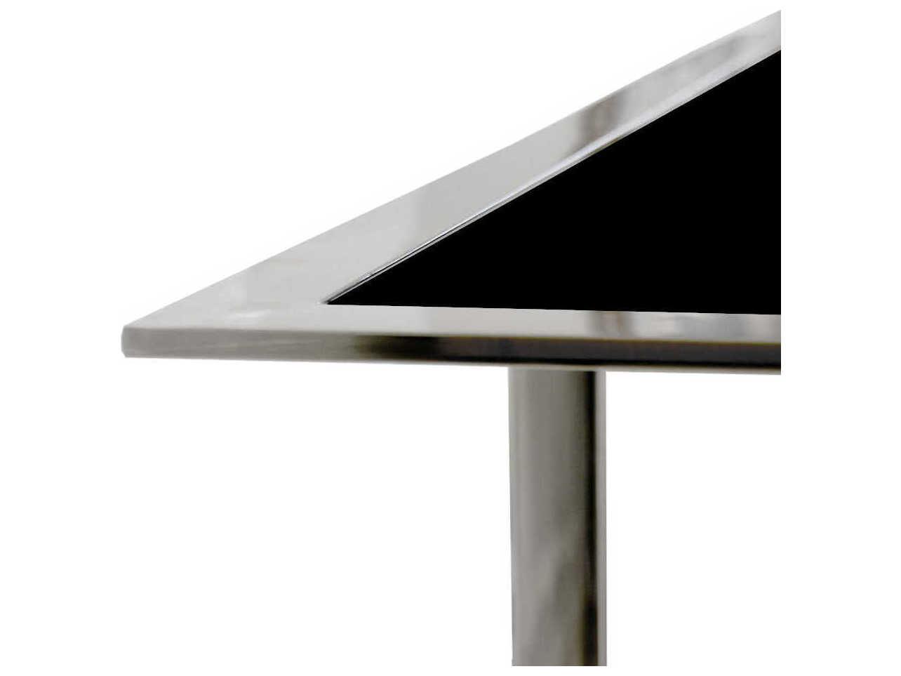 Pasargad Home Luxe Rectangular Glass Black Chrome Console Table