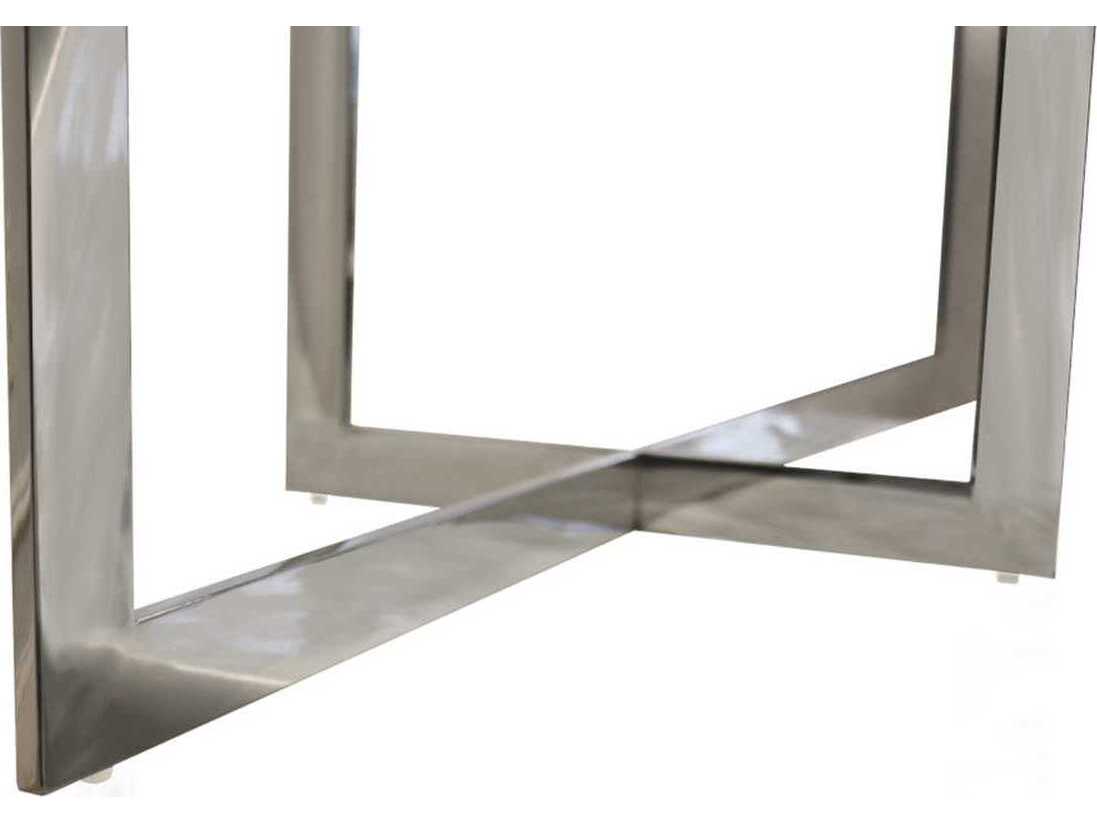 Pasargad Home Luxe Rectangular Glass Black Chrome Console Table