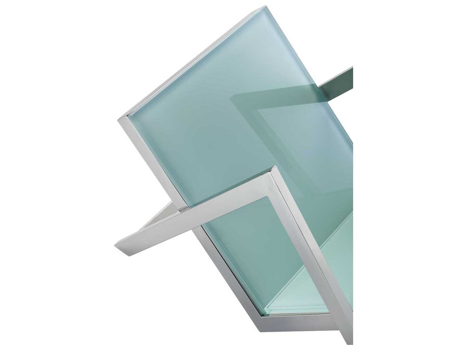 Pasargad Home Luxe White Chrome Magazine Rack