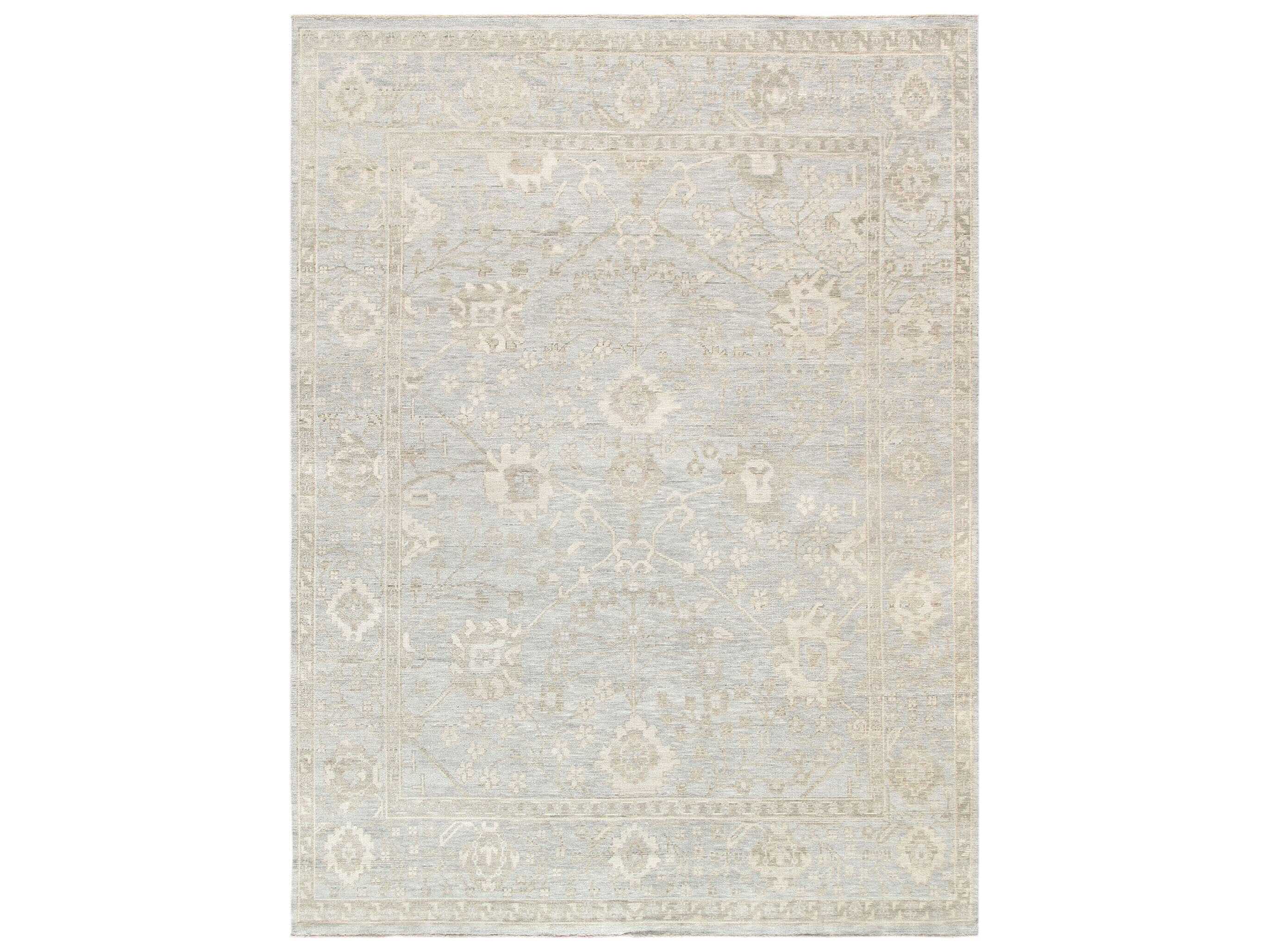 Pasargad Home Oushak Bordered Area Rug