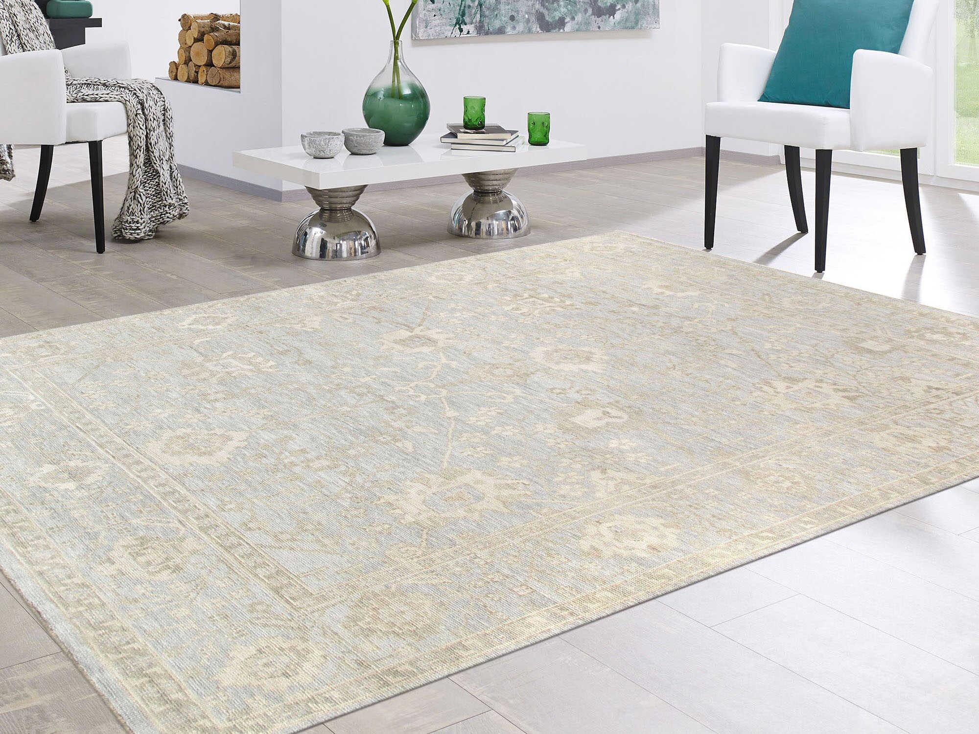Pasargad Home Oushak Bordered Area Rug