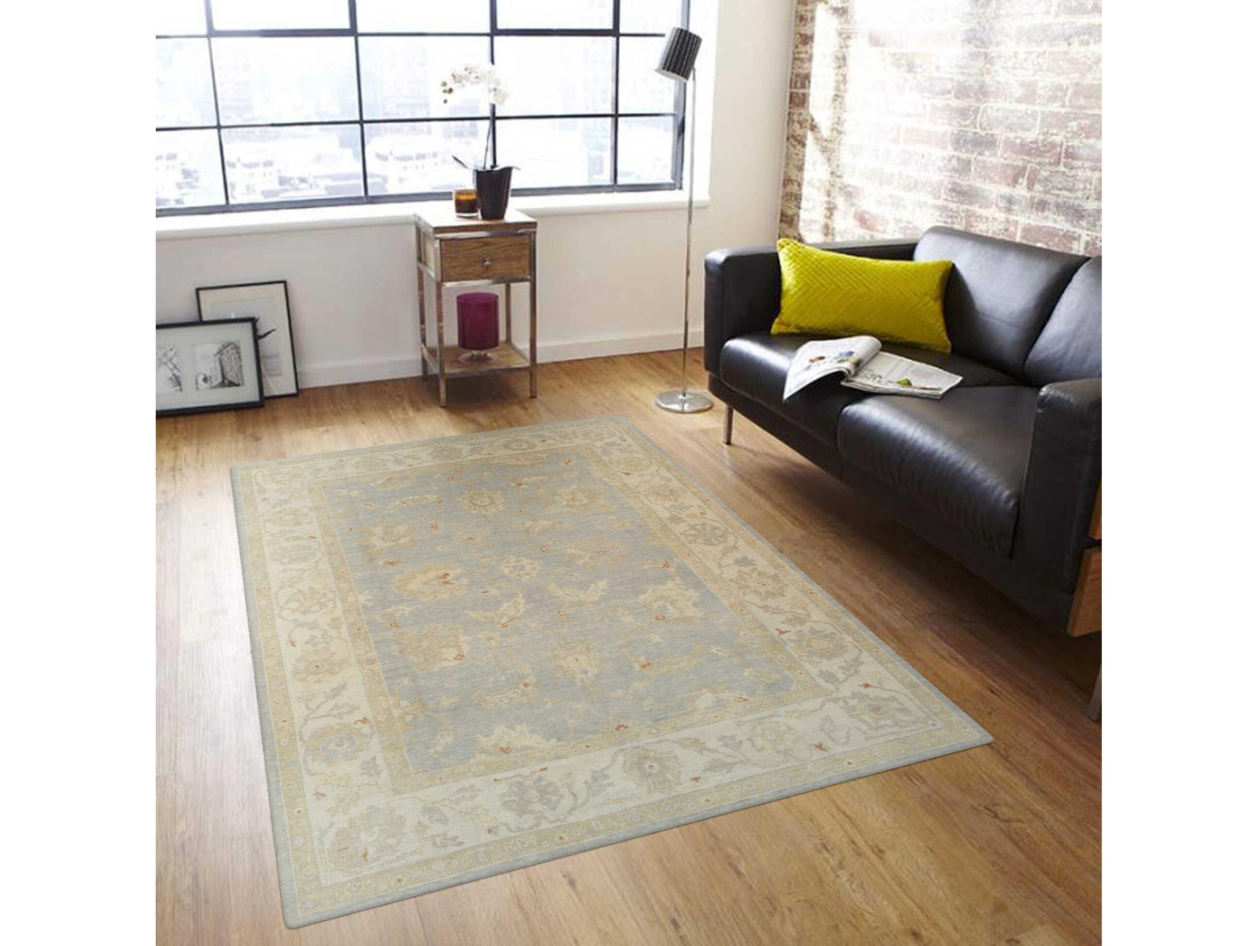 Pasargad Home Oushak Bordered Area Rug