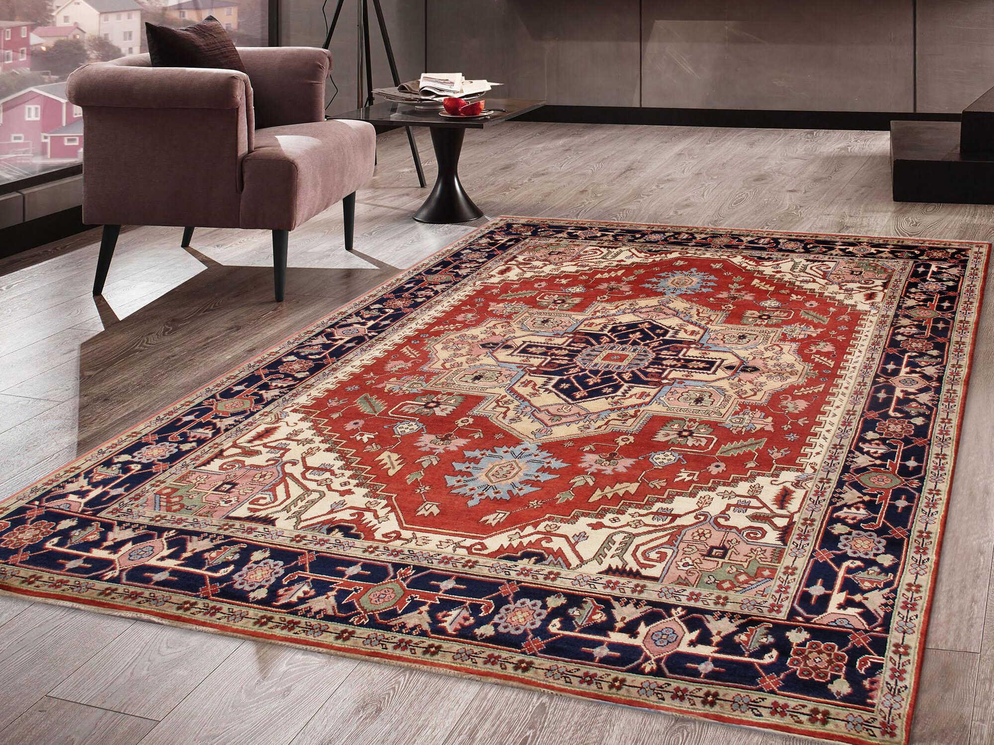 Pasargad Home Serapi Bordered Runner Area Rug