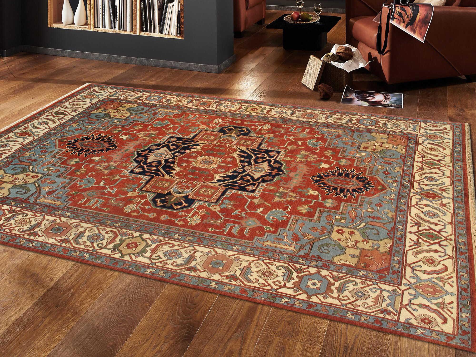 Pasargad Home Serapi Bordered Area Rug