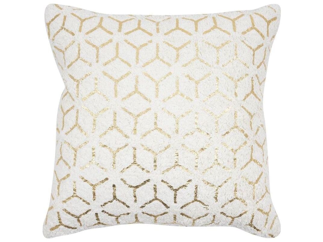 Pasargad Home Grand Canyon Geometric Gold Foil Cotton Pillow