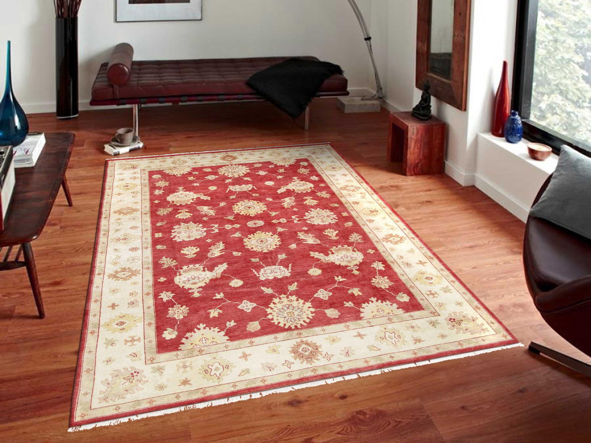 Pasargad Home Oushak Bordered Area Rug
