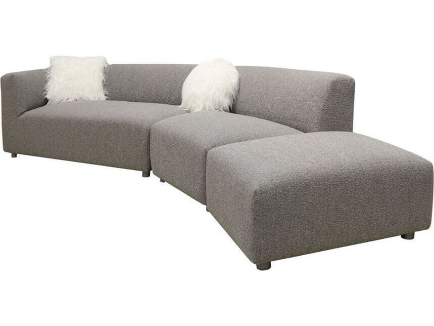 Pasargad Home Noho Portofino Gray Upholstered Sectional Sofa