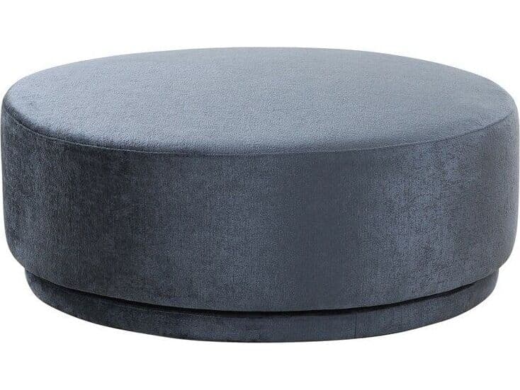 Pasargad Home Noho Cielo Blue Upholstered Ottoman