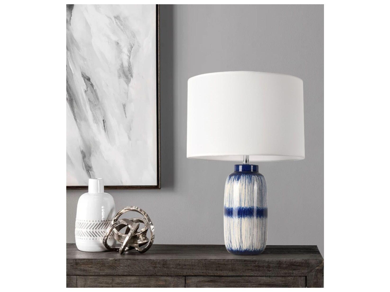 Pasargad Home Regal Garcia White Blue Table Lamp
