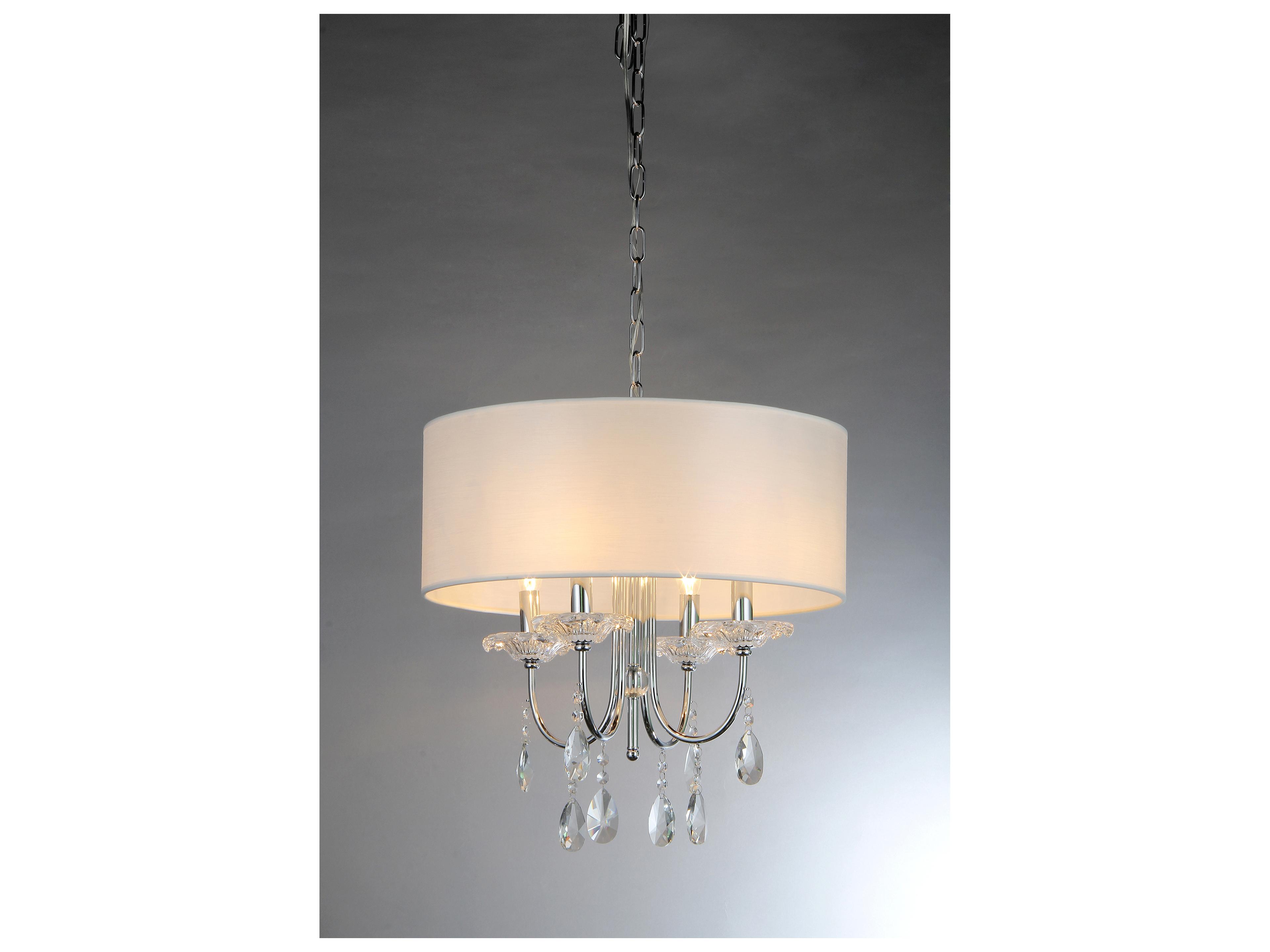 Pasargad Home Vicenza Bizet 4-Light Silver Drum Chandelier