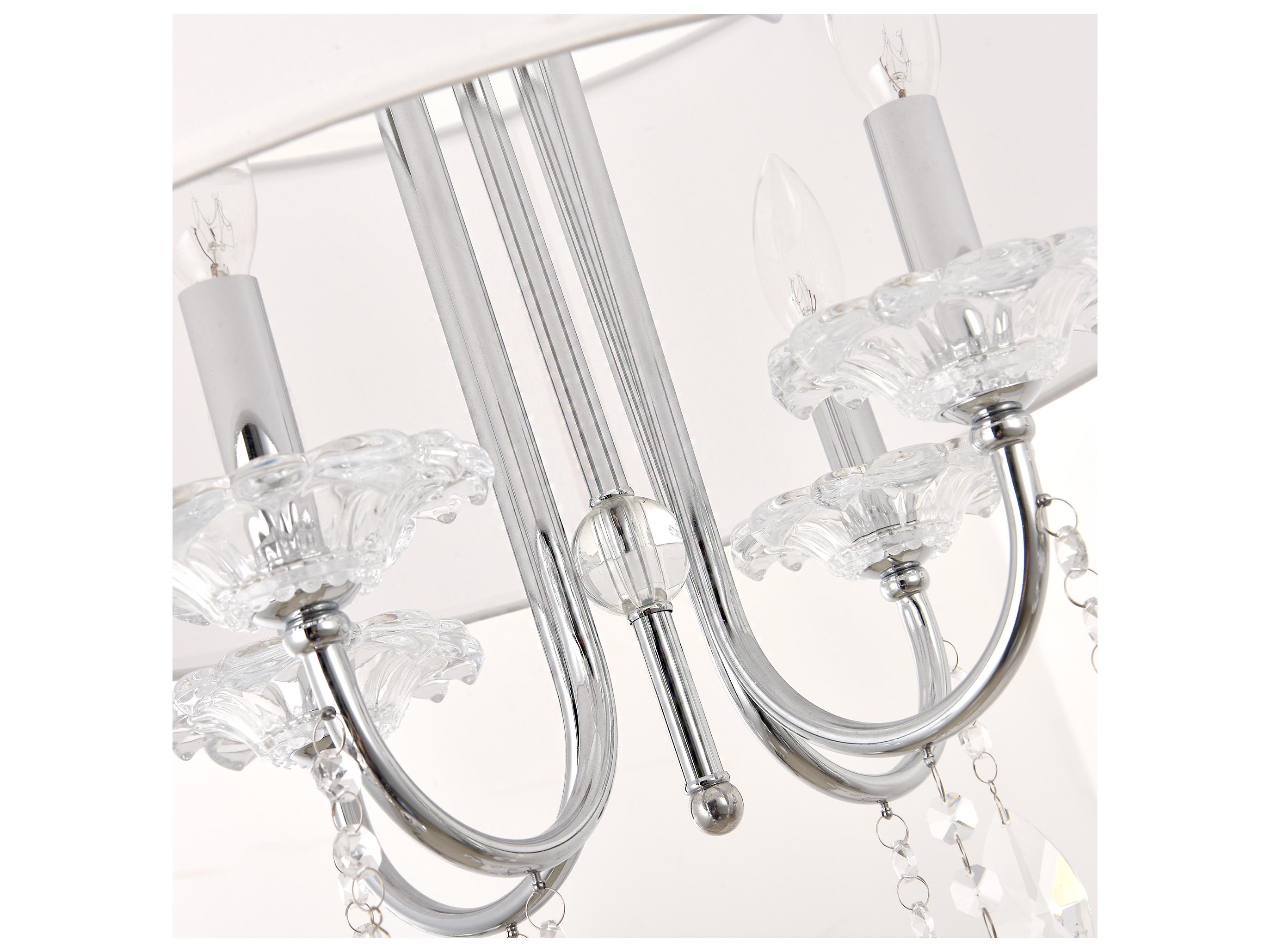 Pasargad Home Vicenza Bizet 4-Light Silver Drum Chandelier