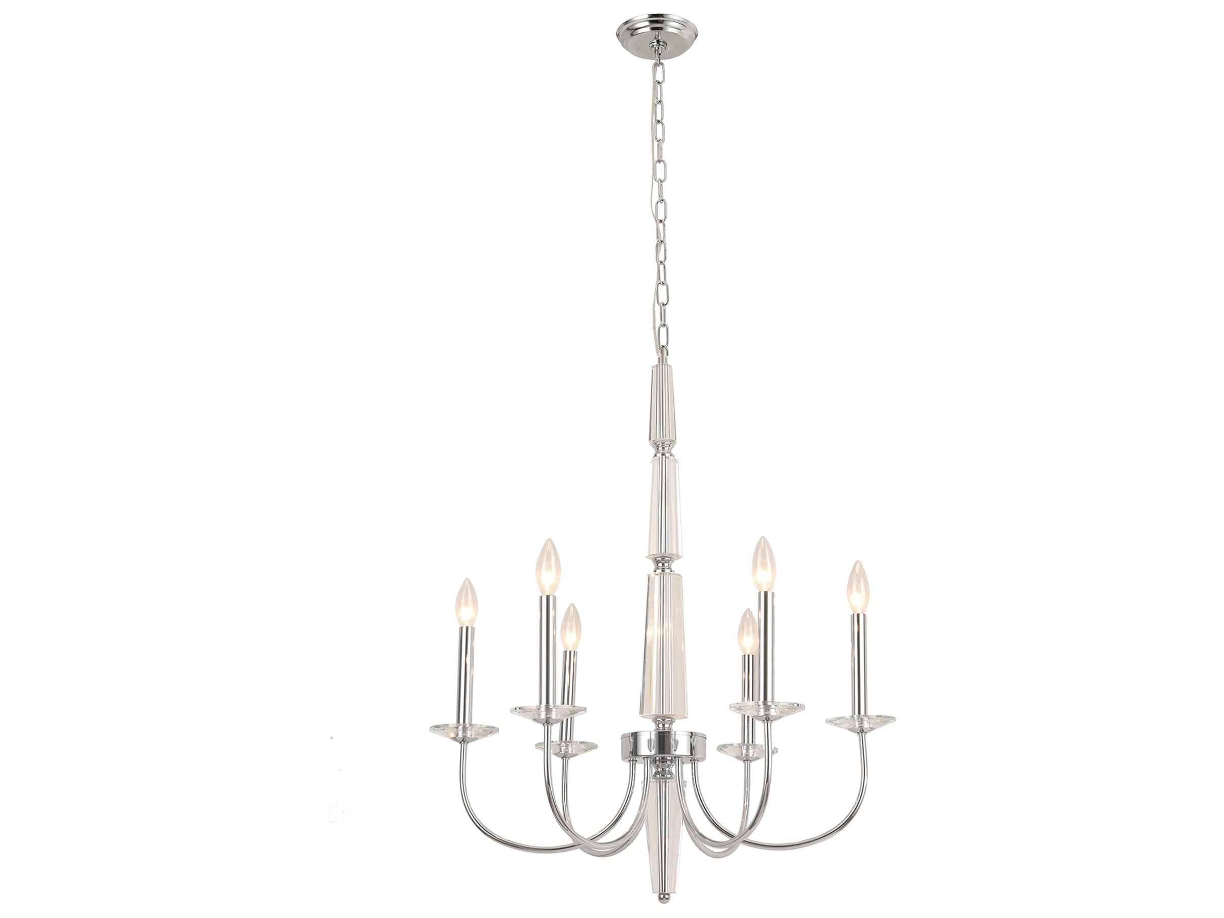 Pasargad Home Vicenza Hestia 6-Light Silver Candelabra Chandelier