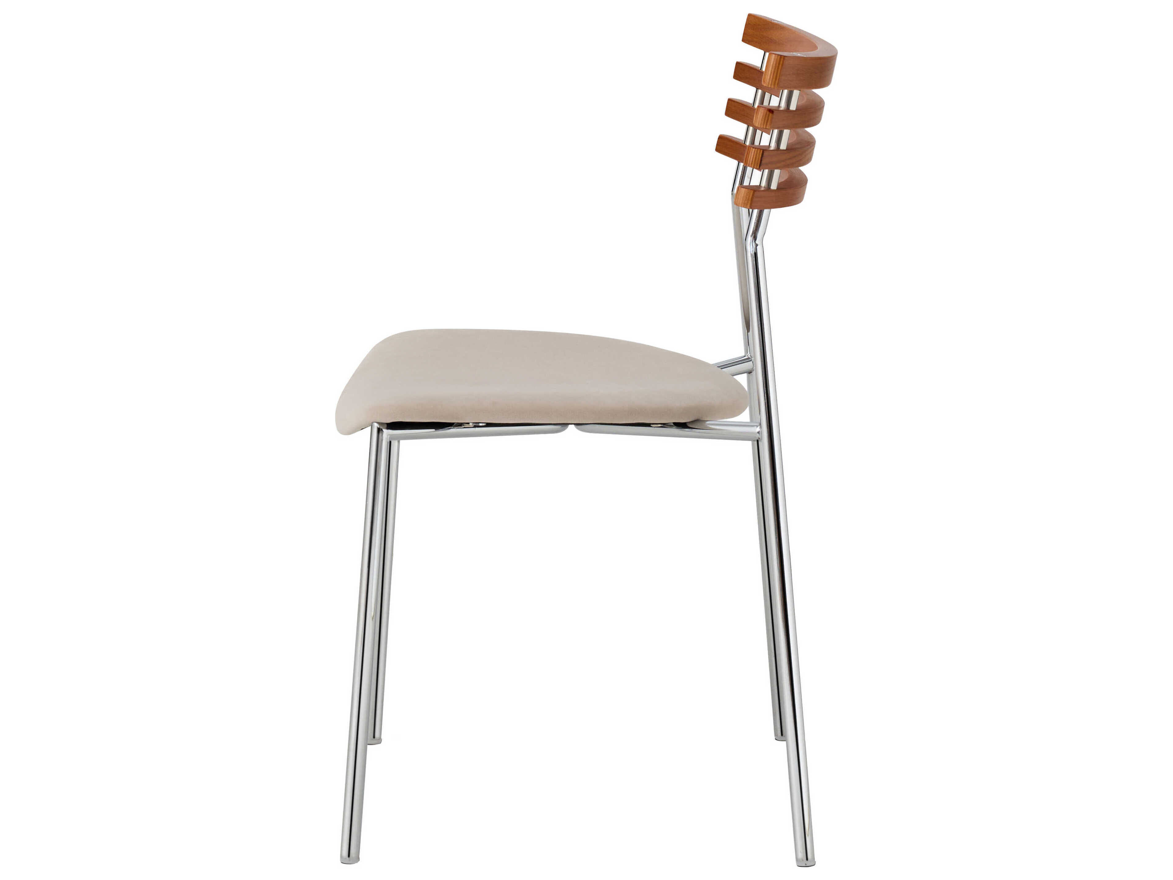 Pasargad Home Osaka Saga Beech Wood Beige Upholstered Armless Dining Chair Set of 2