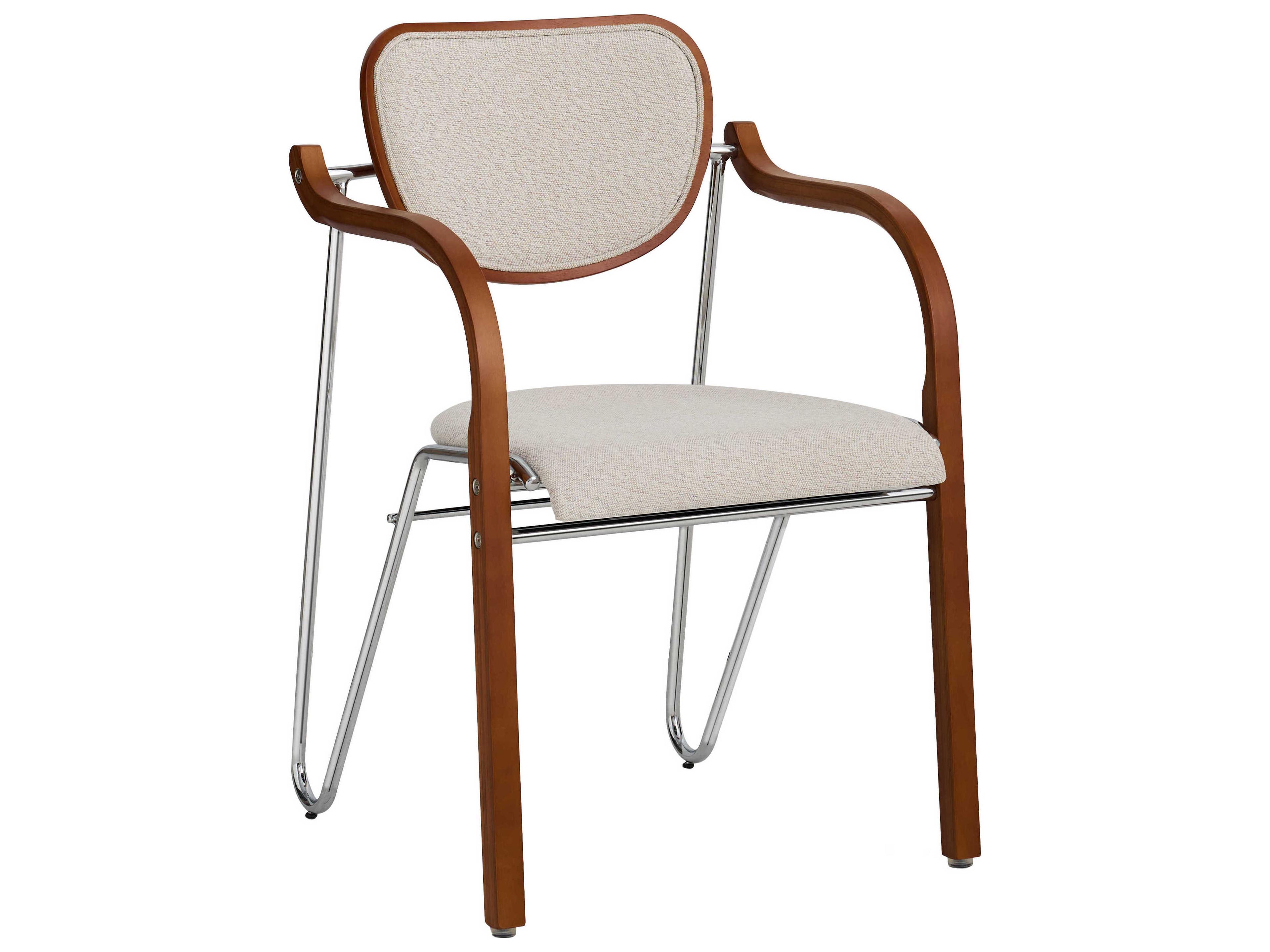 Pasargad Home Osaka Gifu Plywood Beige Upholstered Arm Dining Chair