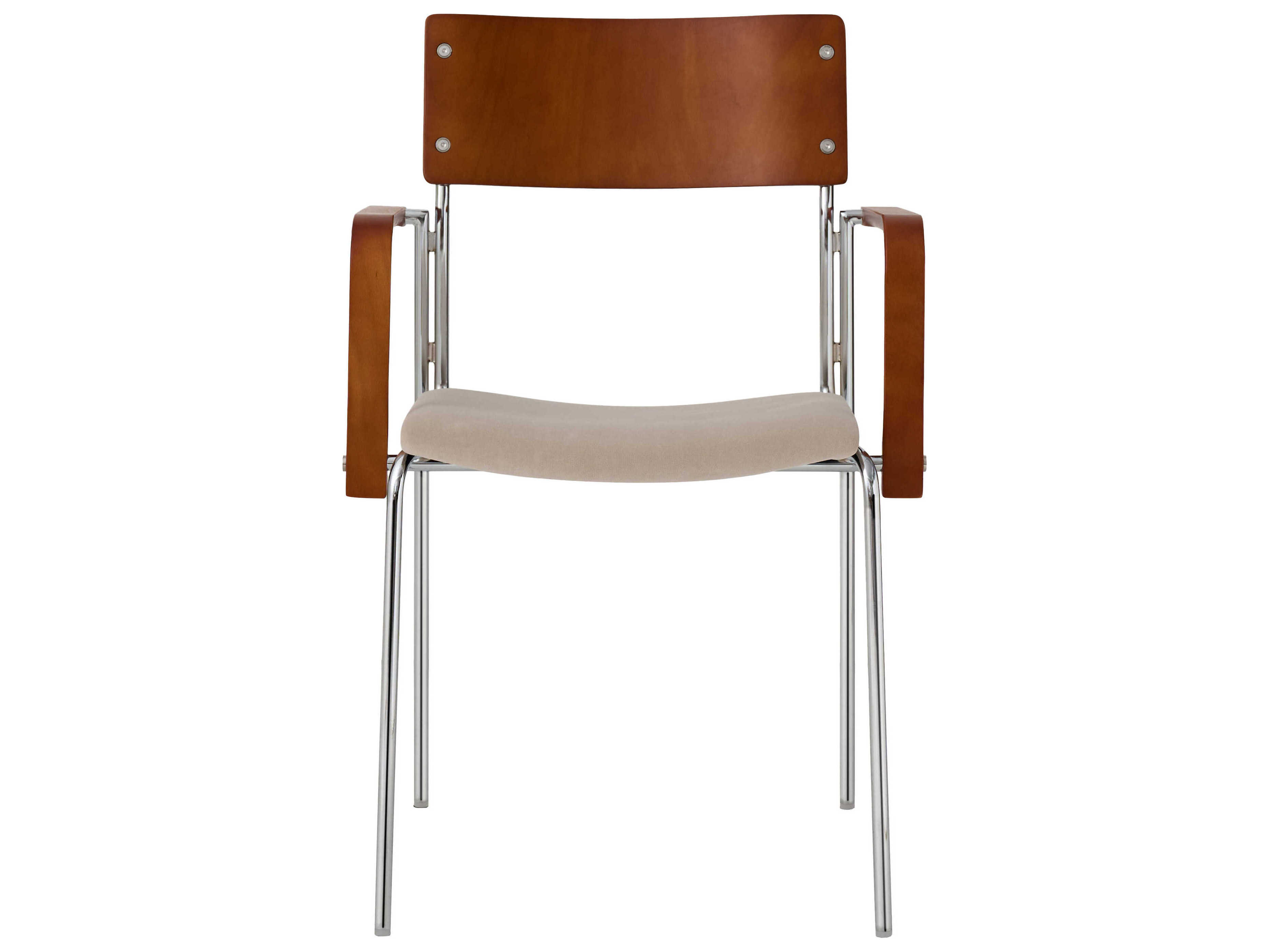 Pasargad Home Osaka Kyoto Plywood Beige Upholstered Arm Dining Chair Set of 2