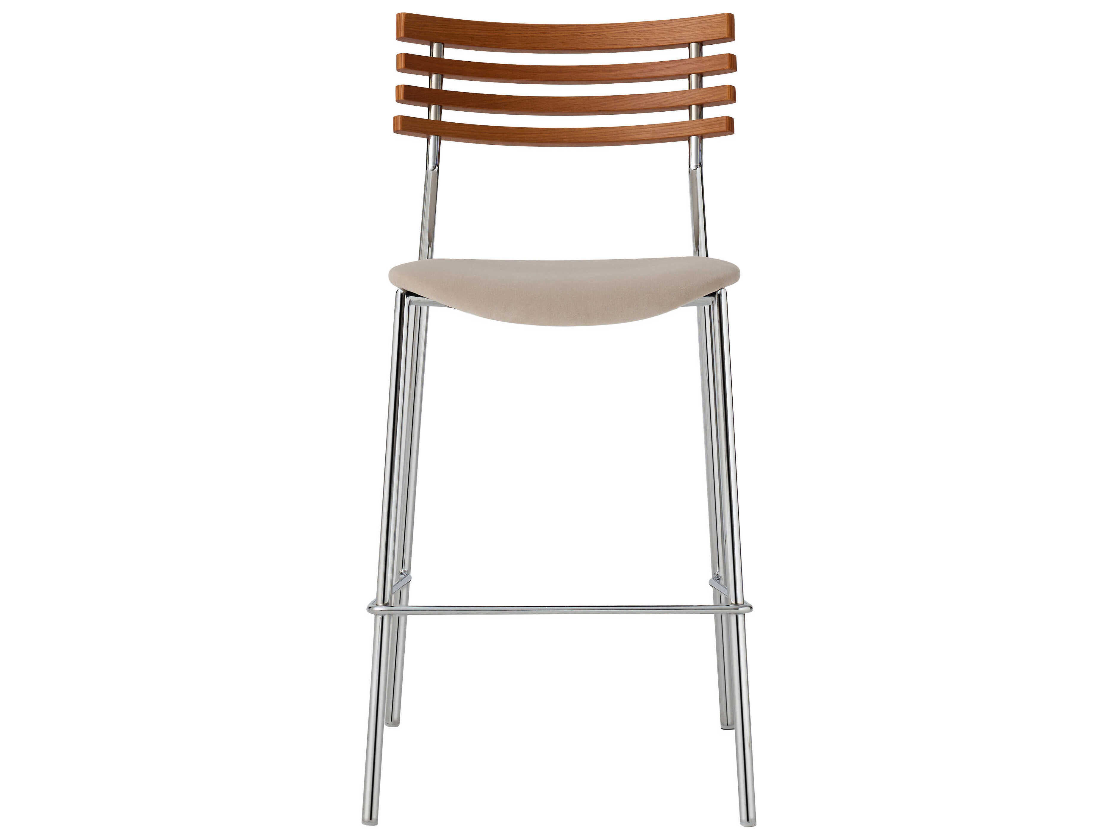 Pasargad Home Osaka Saga Beige Upholstered Bar Stool Set of 2