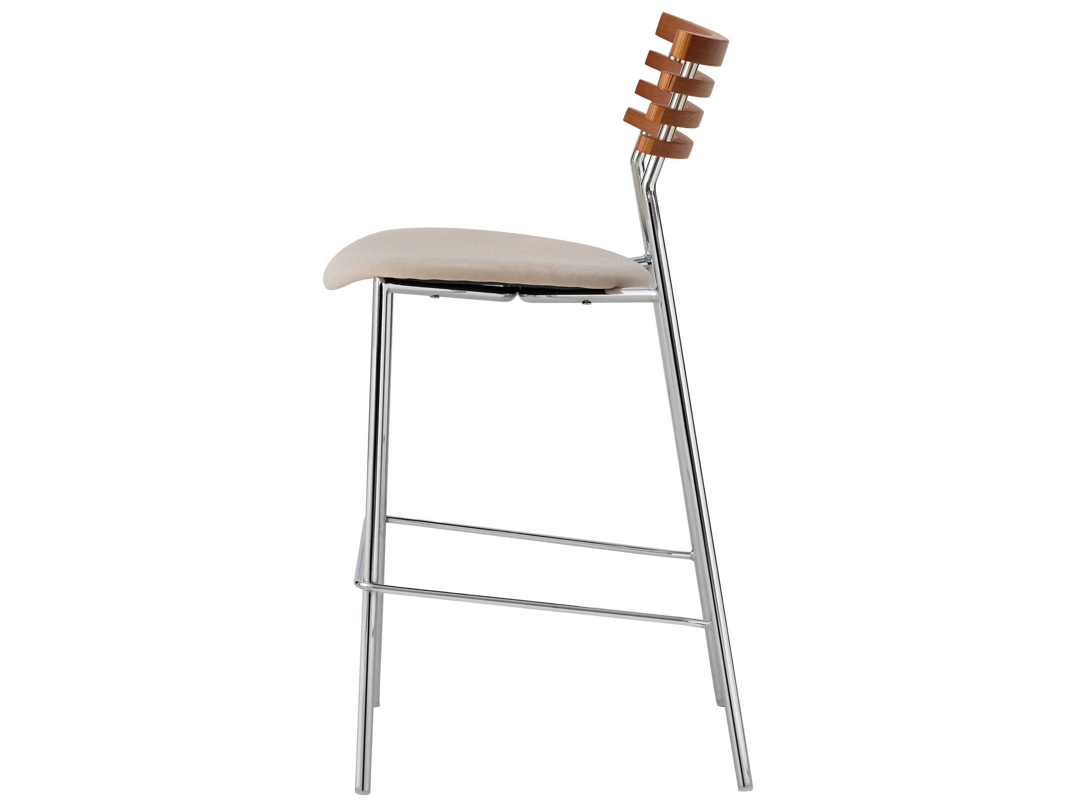 Pasargad Home Osaka Saga Beige Upholstered Bar Stool Set of 2