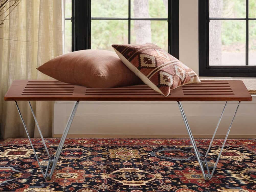 Pasargad Home Osaka Fuji Brown Accent Bench