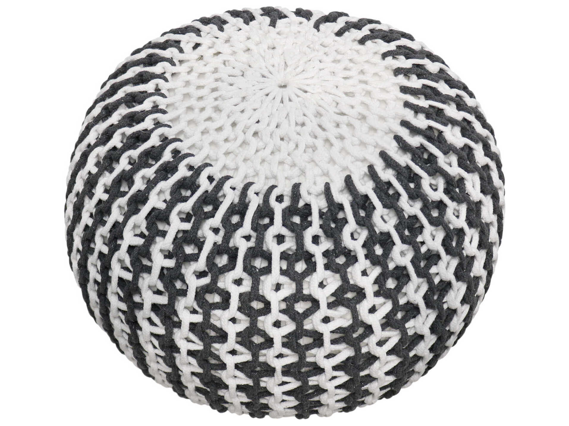 Pasargad Home Santorini Ivory Grey Upholstered Ottoman