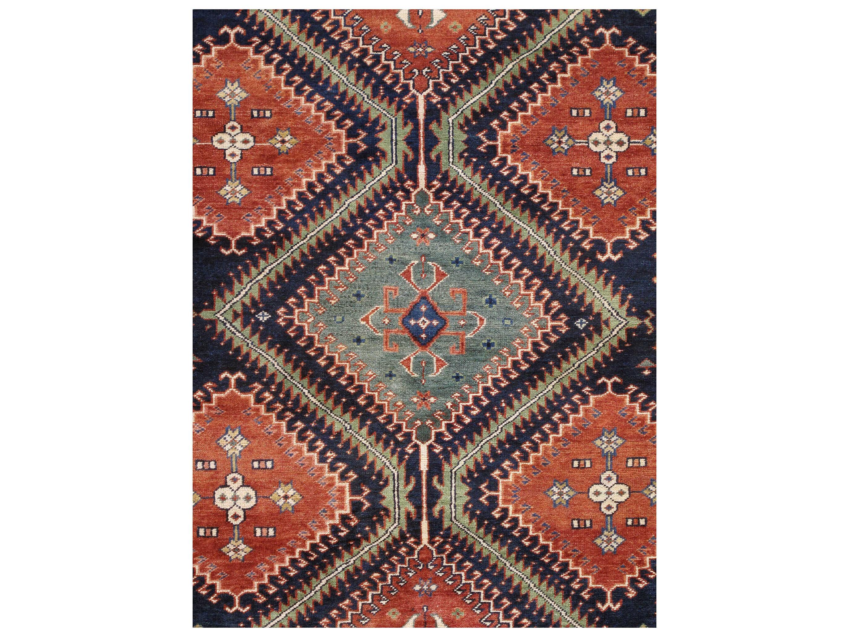 Pasargad Home Kazak Bordered Area Rug