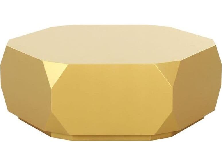 Pasargad Home Noho Selva Hexagon Wood Gold Coffee Table