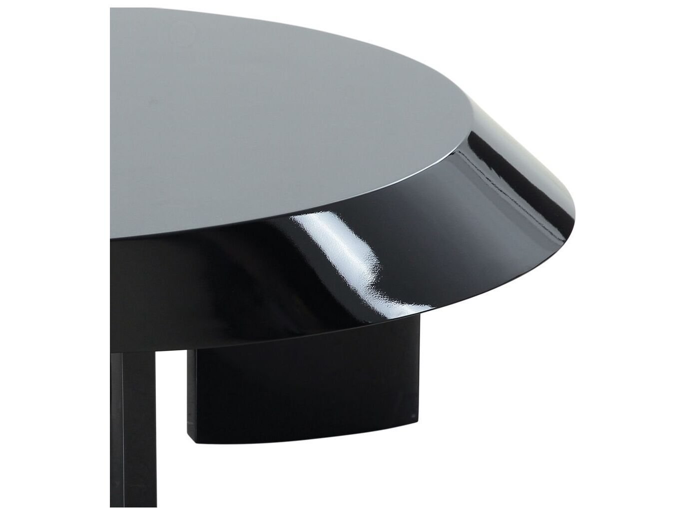 Pasargad Home Sorano Rivano Oval Wood Shiny Black Coffee Table