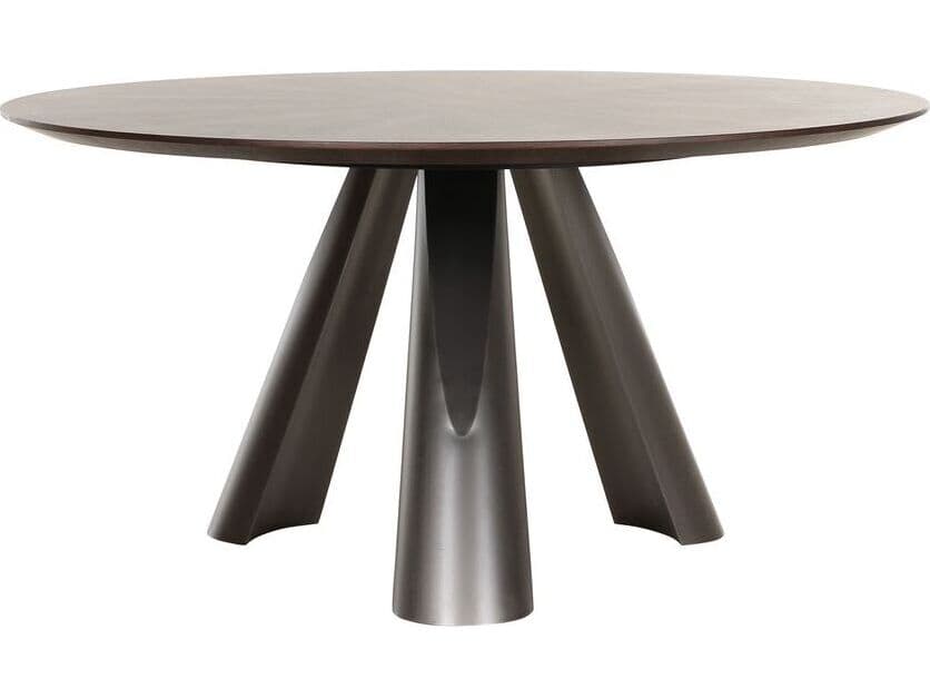Pasargad Home Sorano Novara Round Wood Dark Brown Dining Table